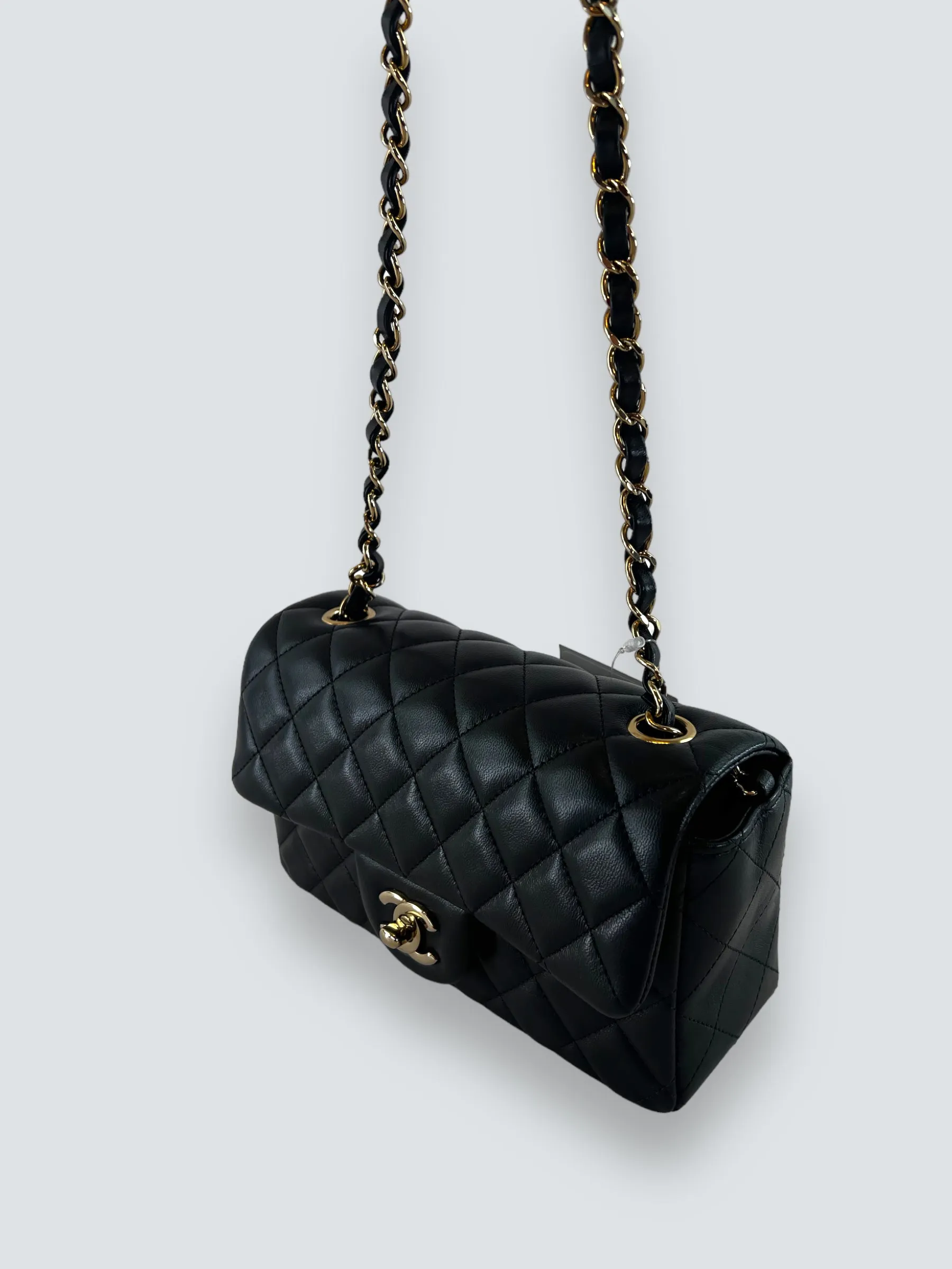 Chanel Black Lambskin Leather Mini Rectangular