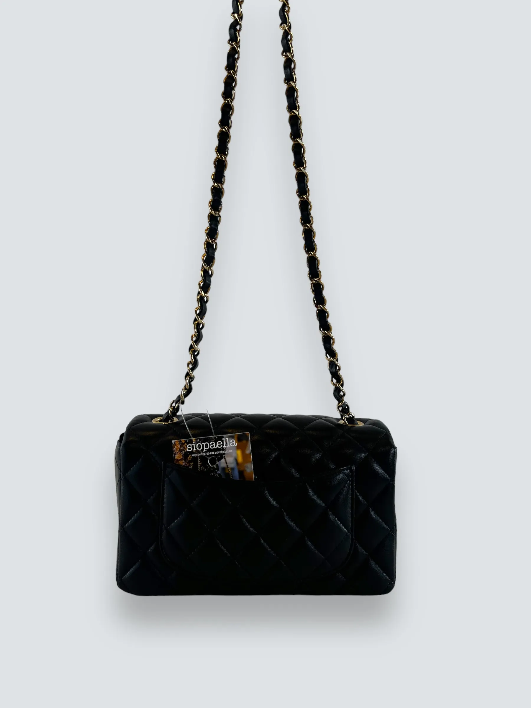 Chanel Black Lambskin Leather Mini Rectangular