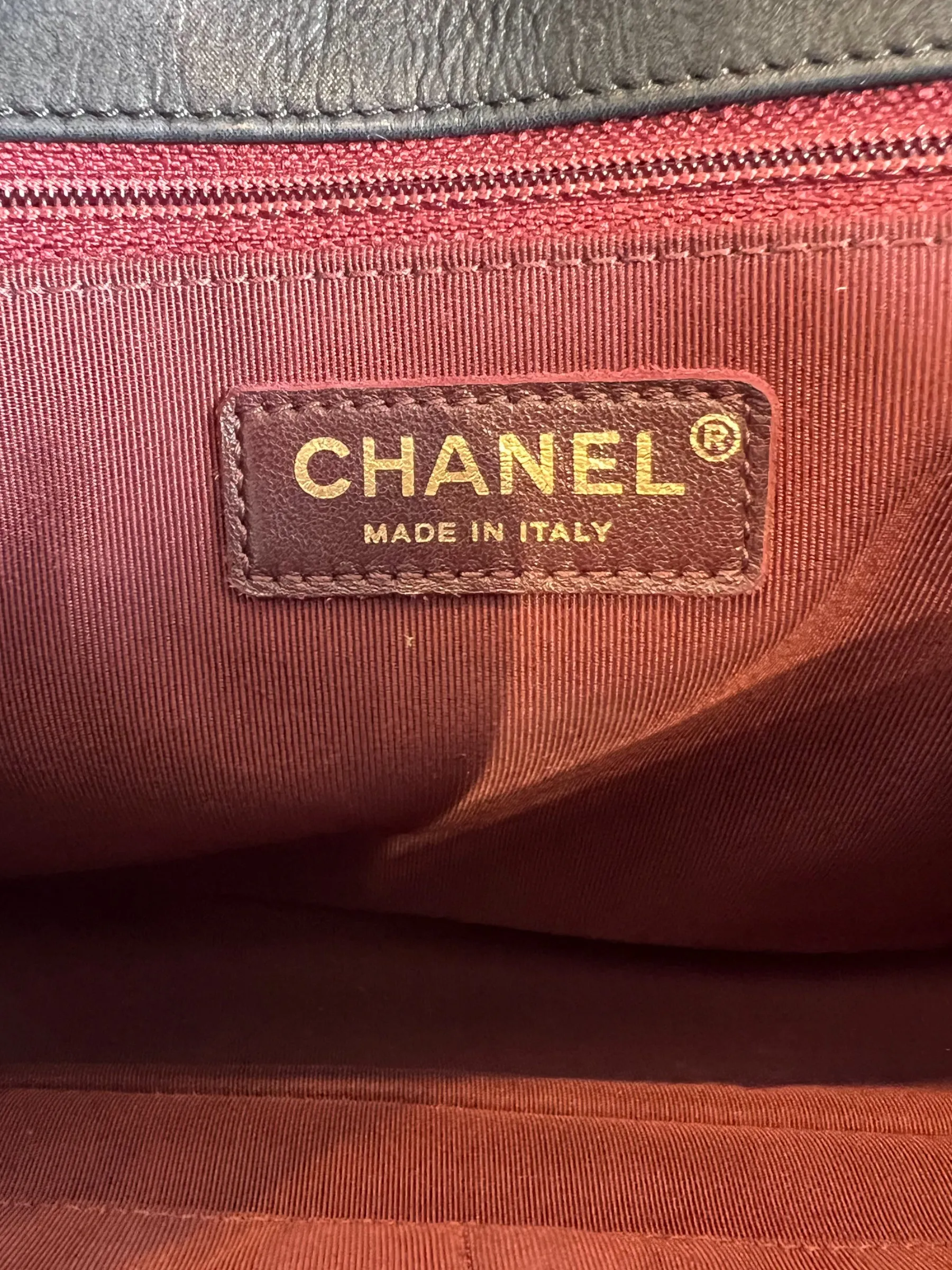 Chanel Black Stitched Leather Single Flap