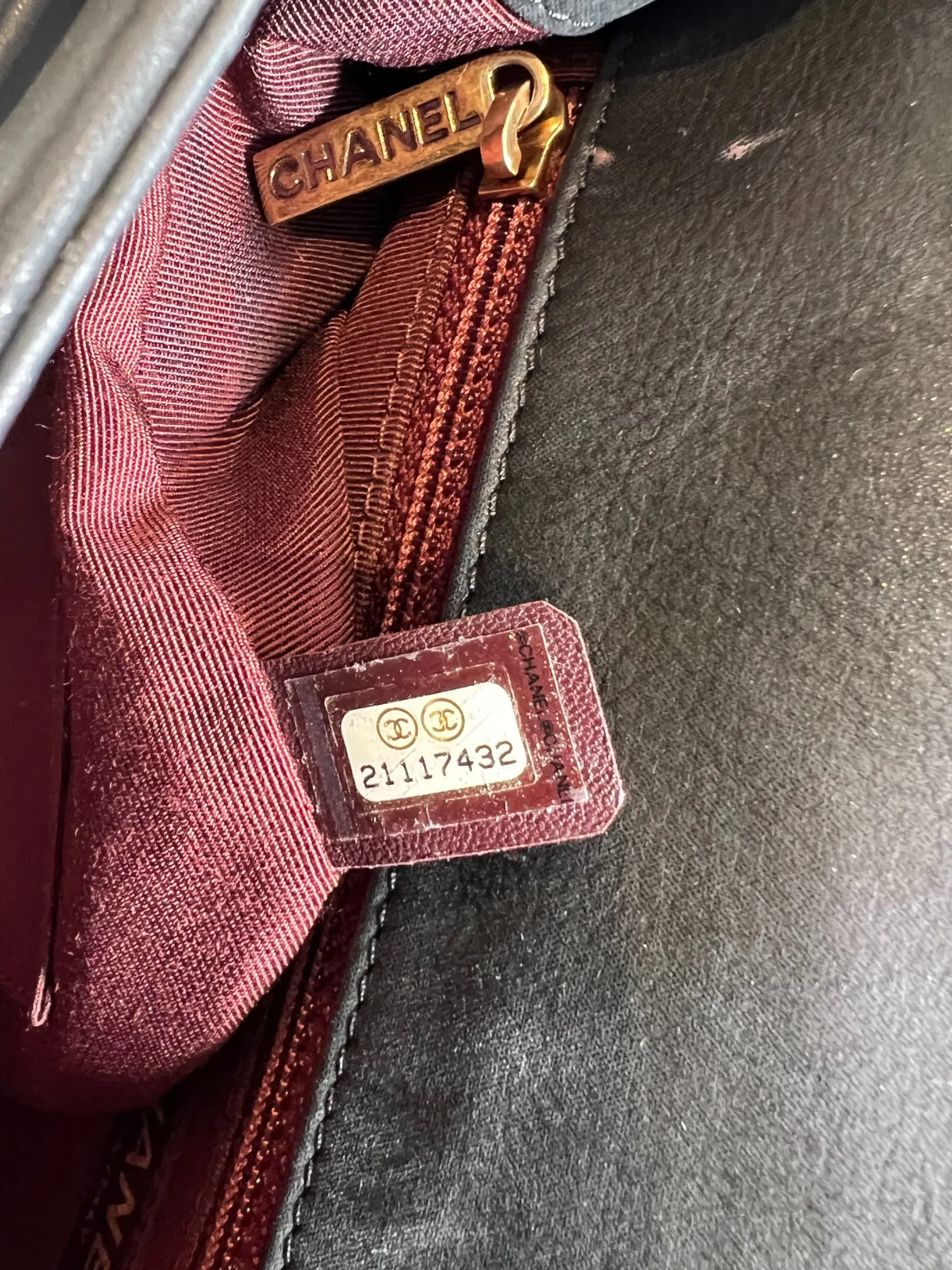 Chanel Black Stitched Leather Single Flap