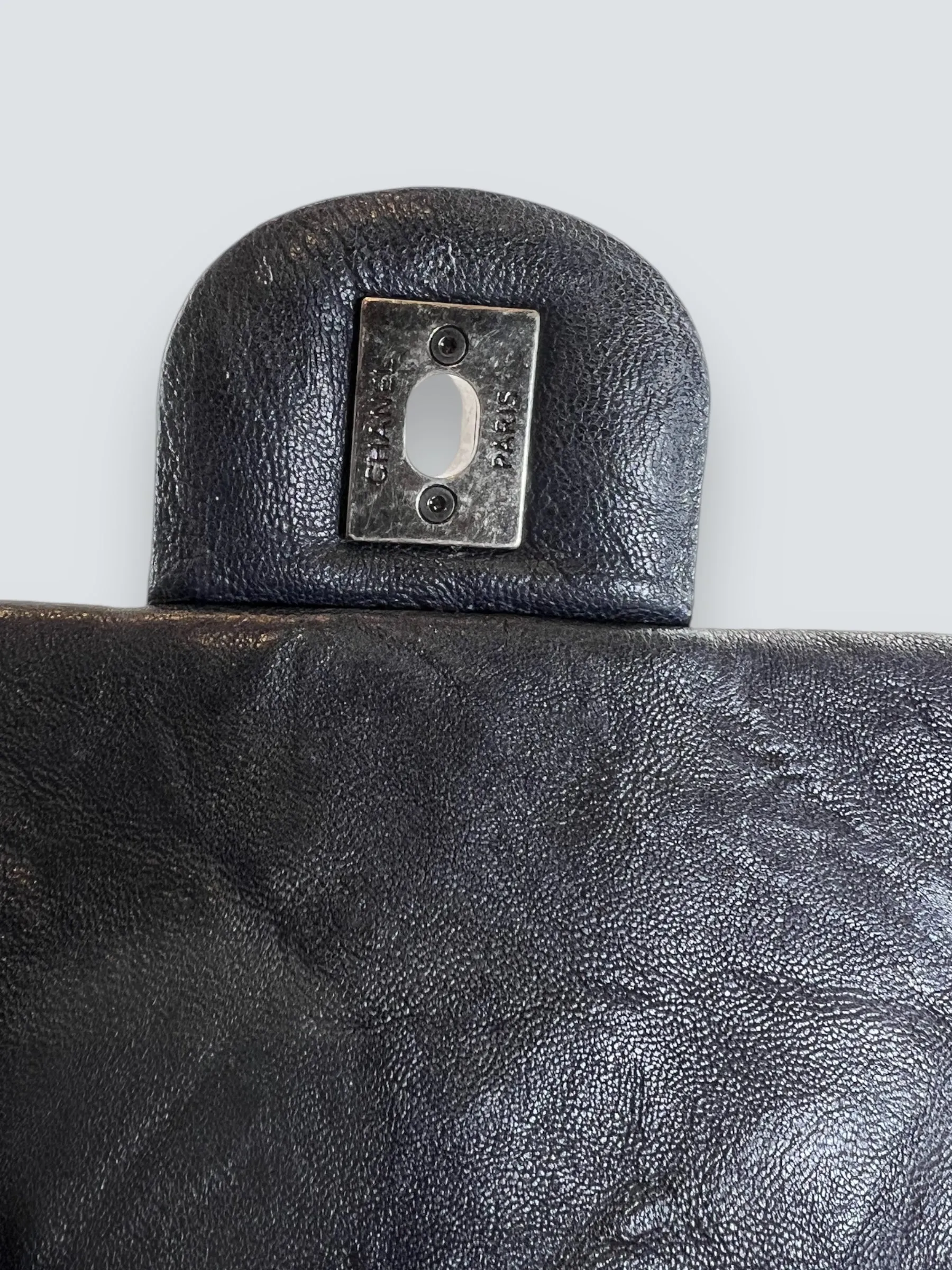 Chanel Navy Quilted Lambskin Leather Shoulder Bag