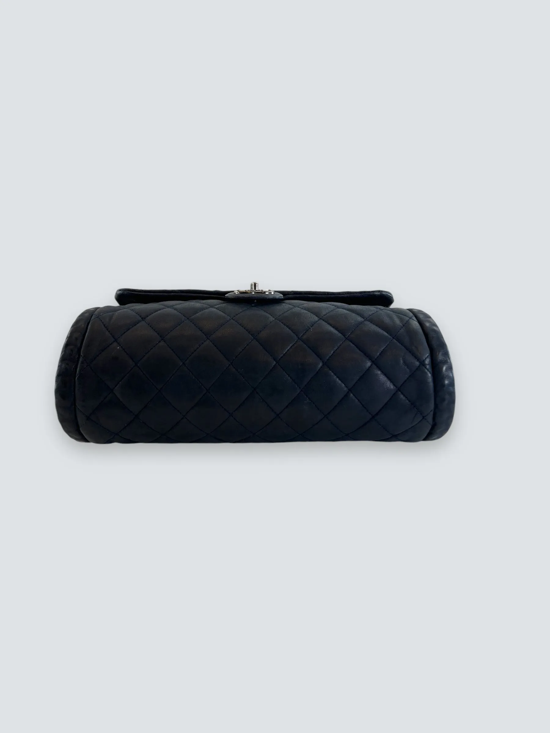 Chanel Navy Quilted Lambskin Leather Shoulder Bag