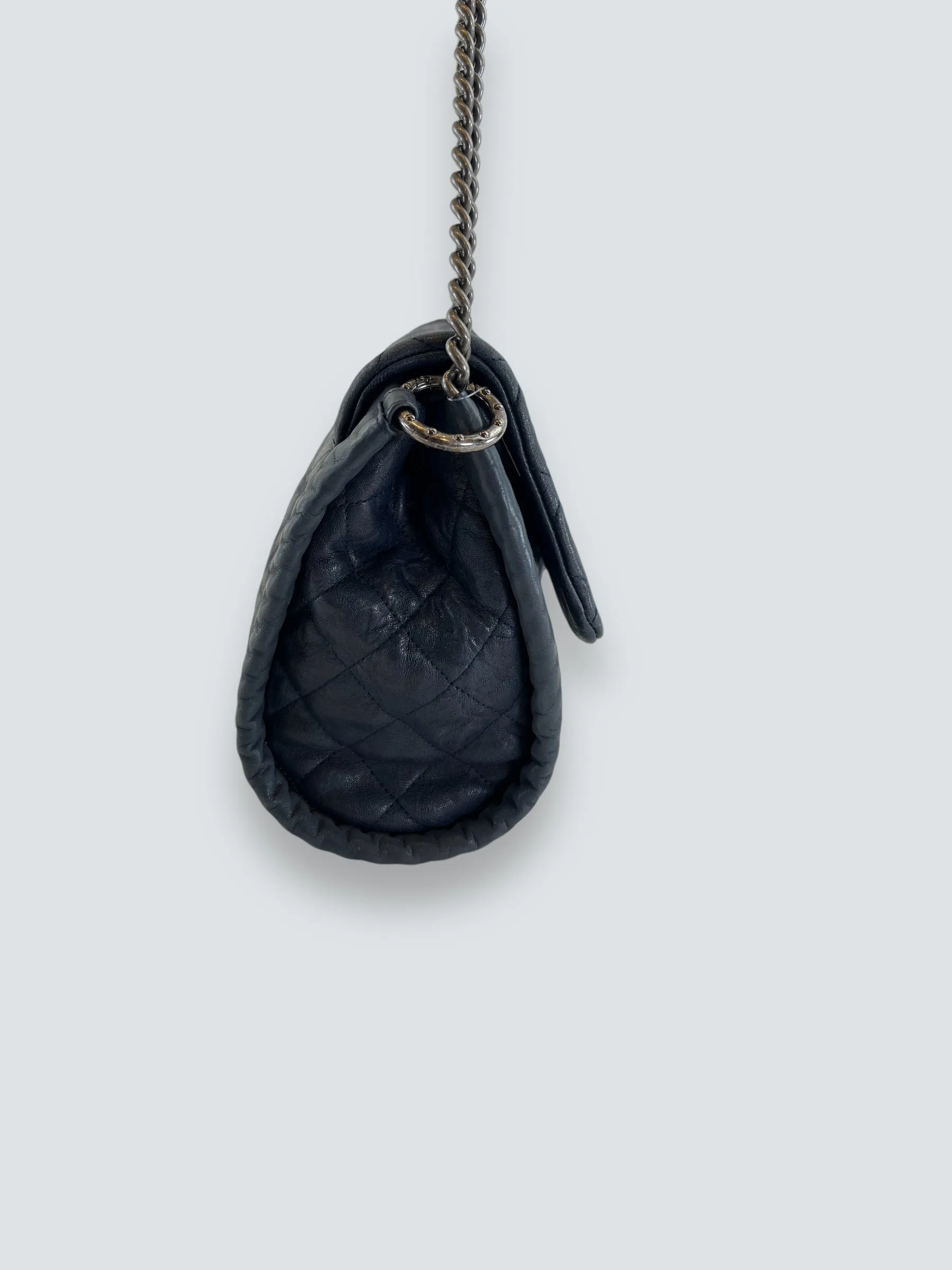 Chanel Navy Quilted Lambskin Leather Shoulder Bag