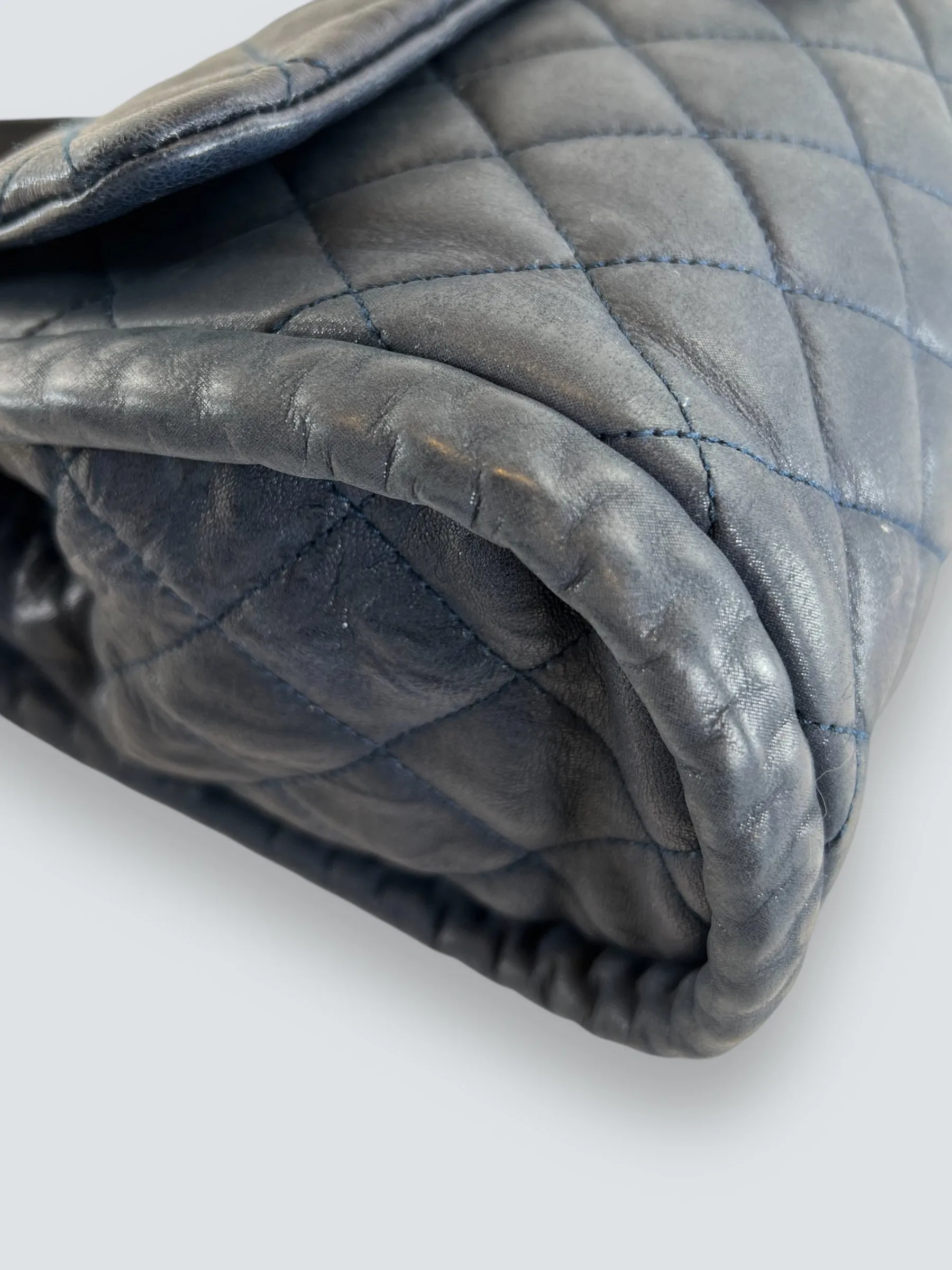 Chanel Navy Quilted Lambskin Leather Shoulder Bag