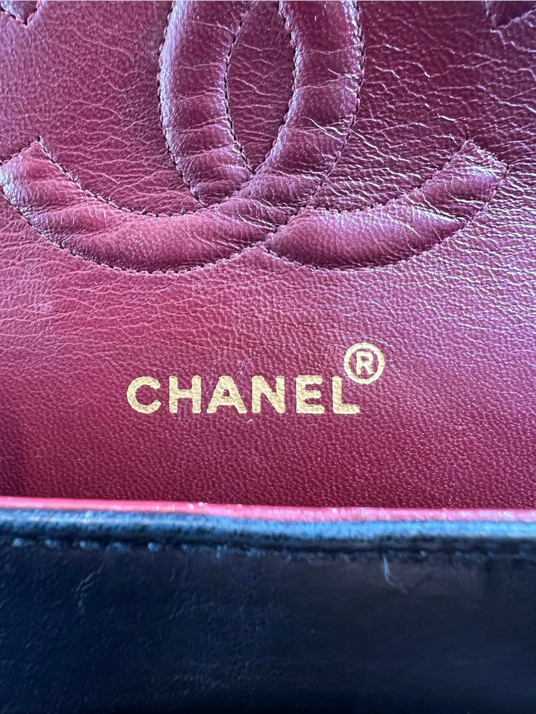 Chanel Vintage Black Lambskin Leather Medium Double Flap