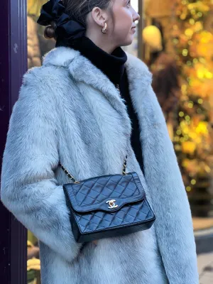 Chanel Vintage Black Lambskin Leather Small Double Flap