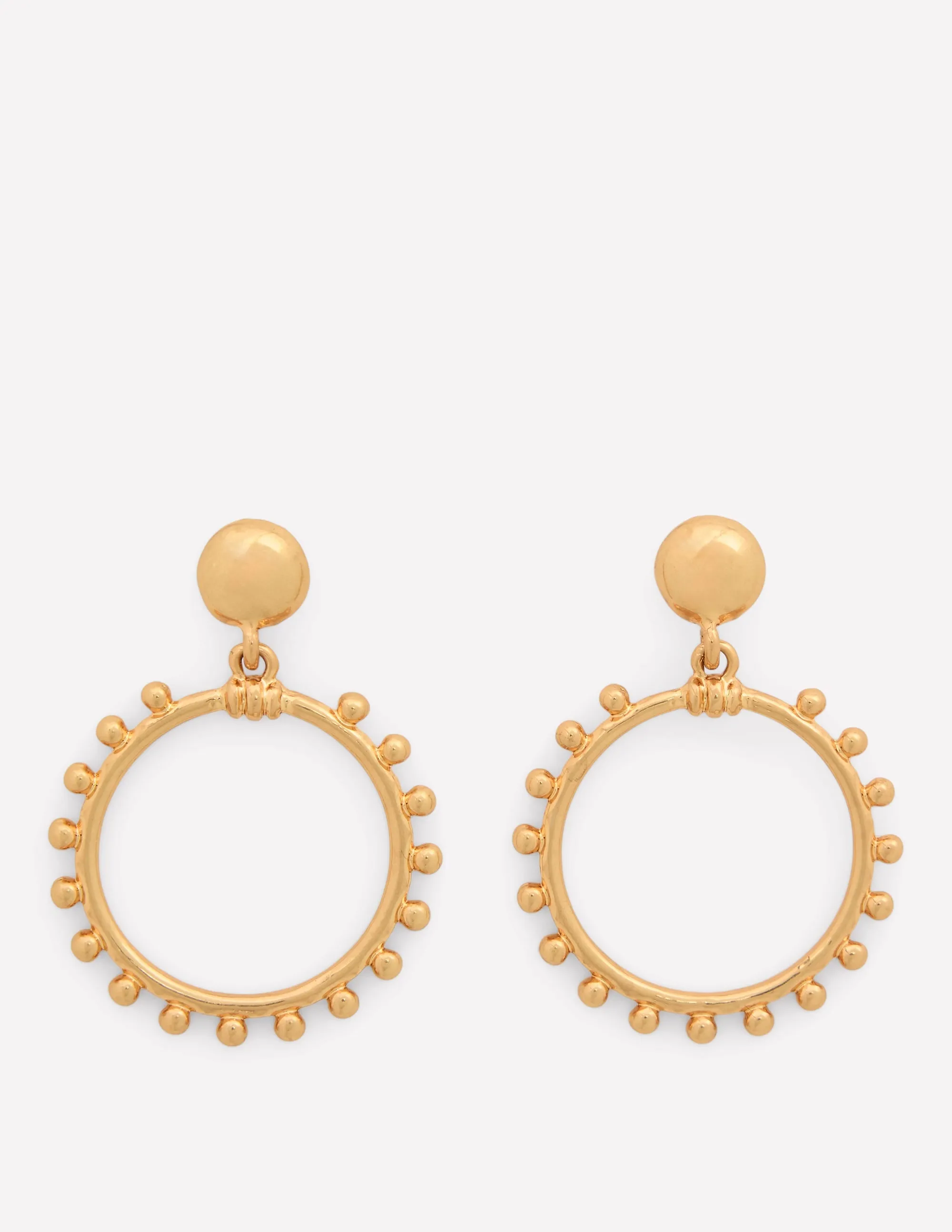 Circle Ring Earrings-Gold