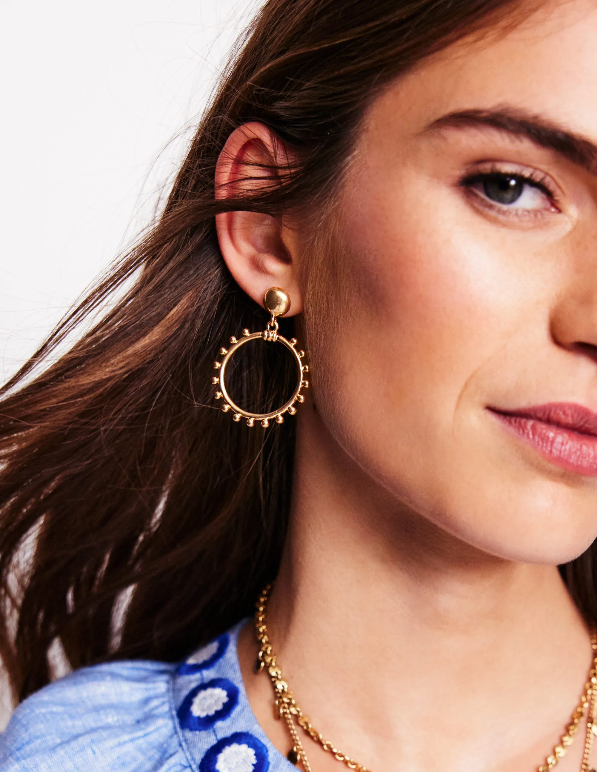Circle Ring Earrings-Gold