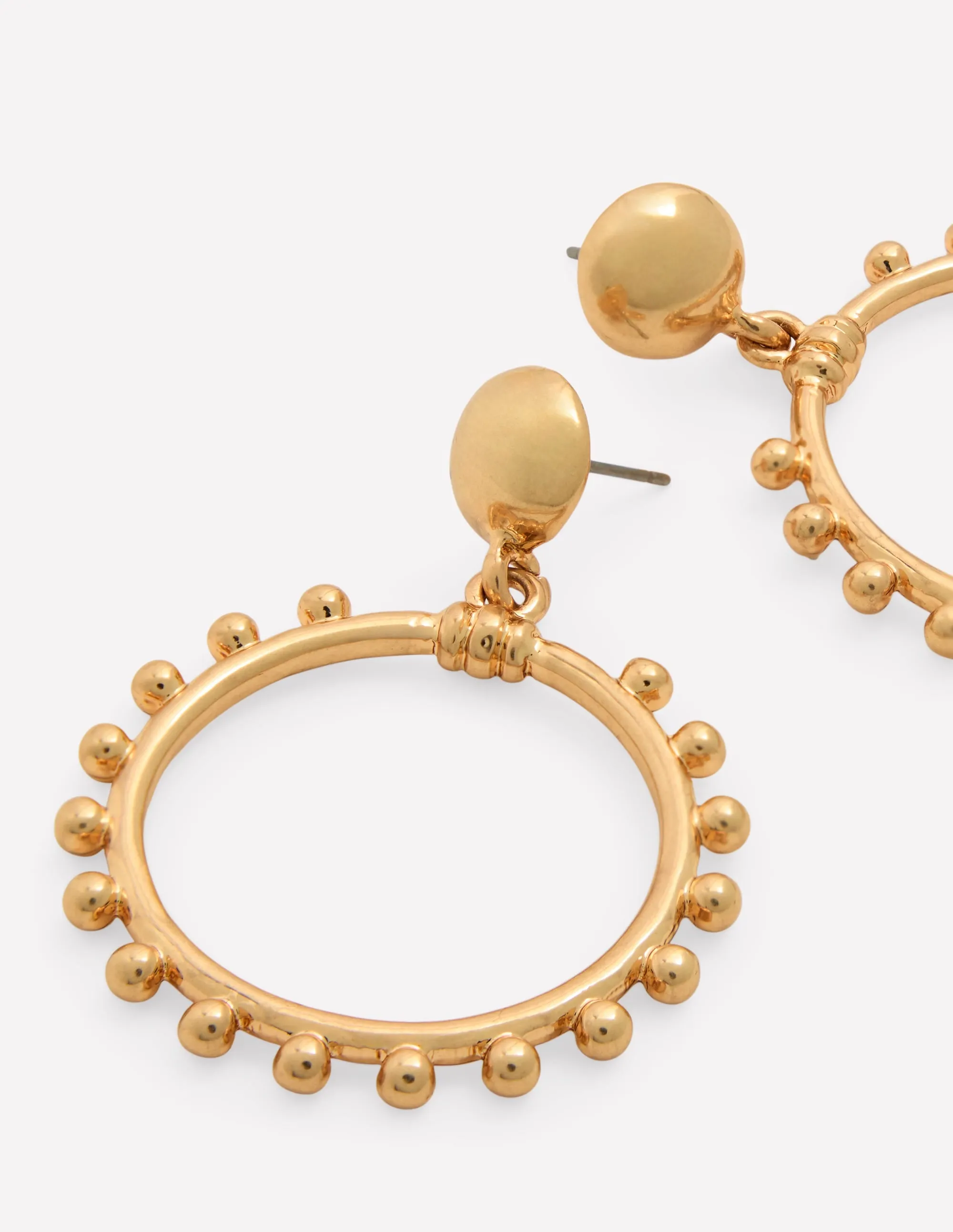 Circle Ring Earrings-Gold