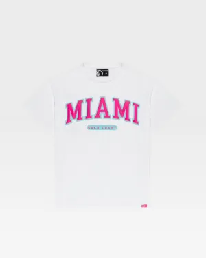 Classic White PINK Miami Travel Tee