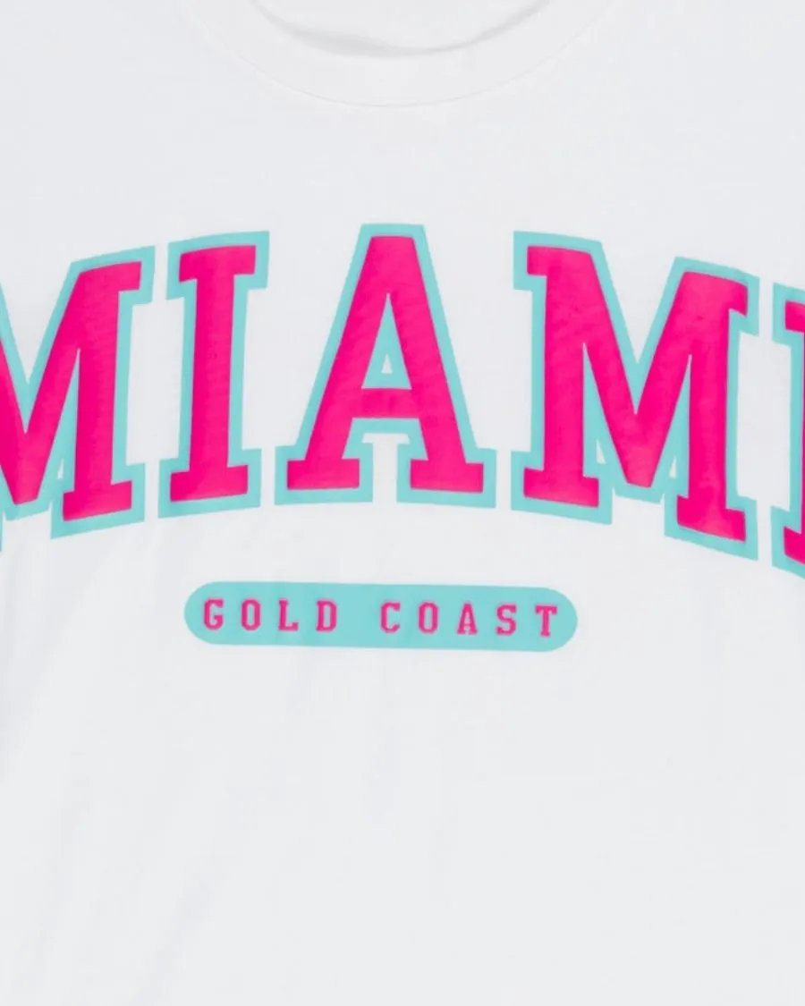 Classic White PINK Miami Travel Tee