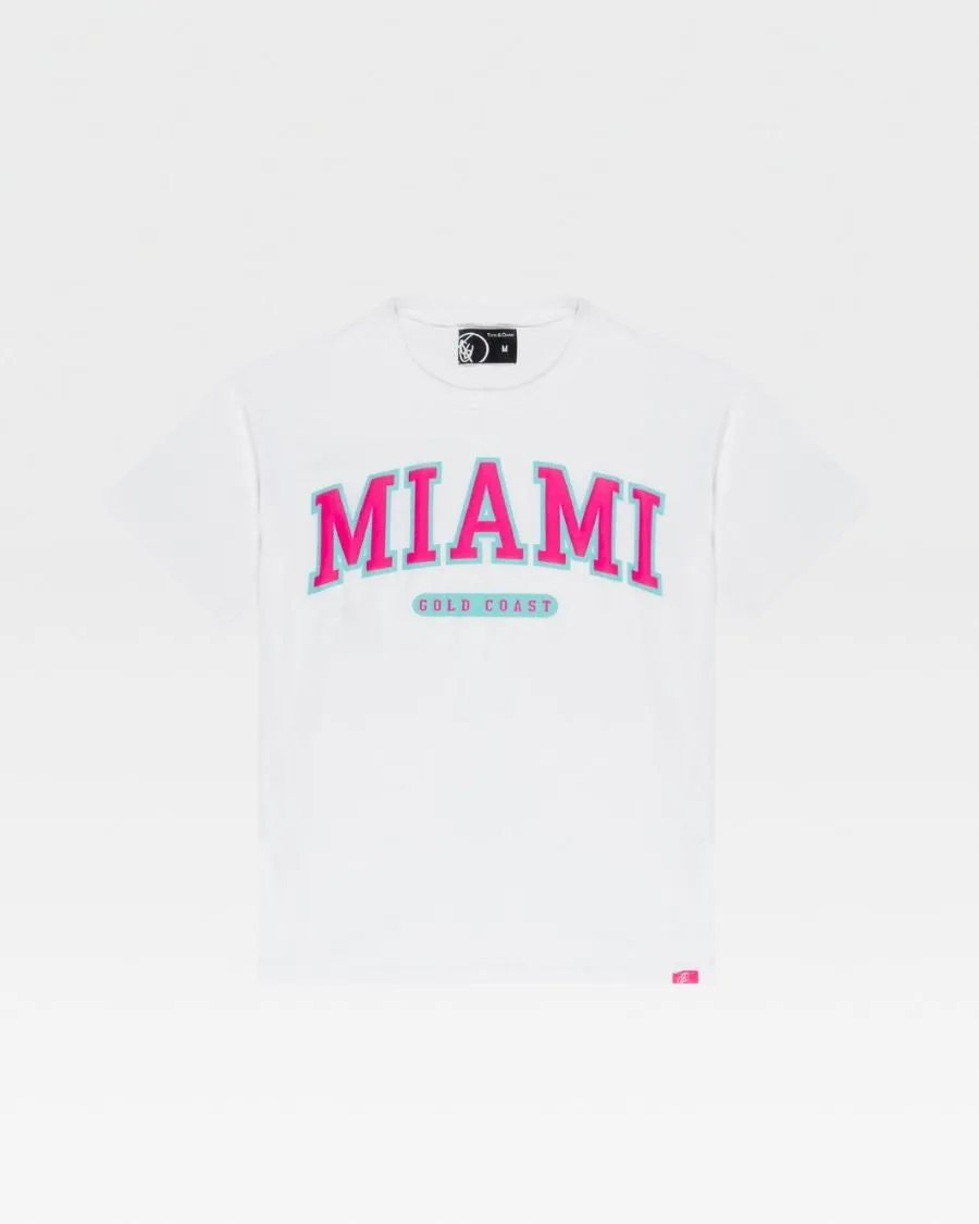 Classic White PINK Miami Travel Tee