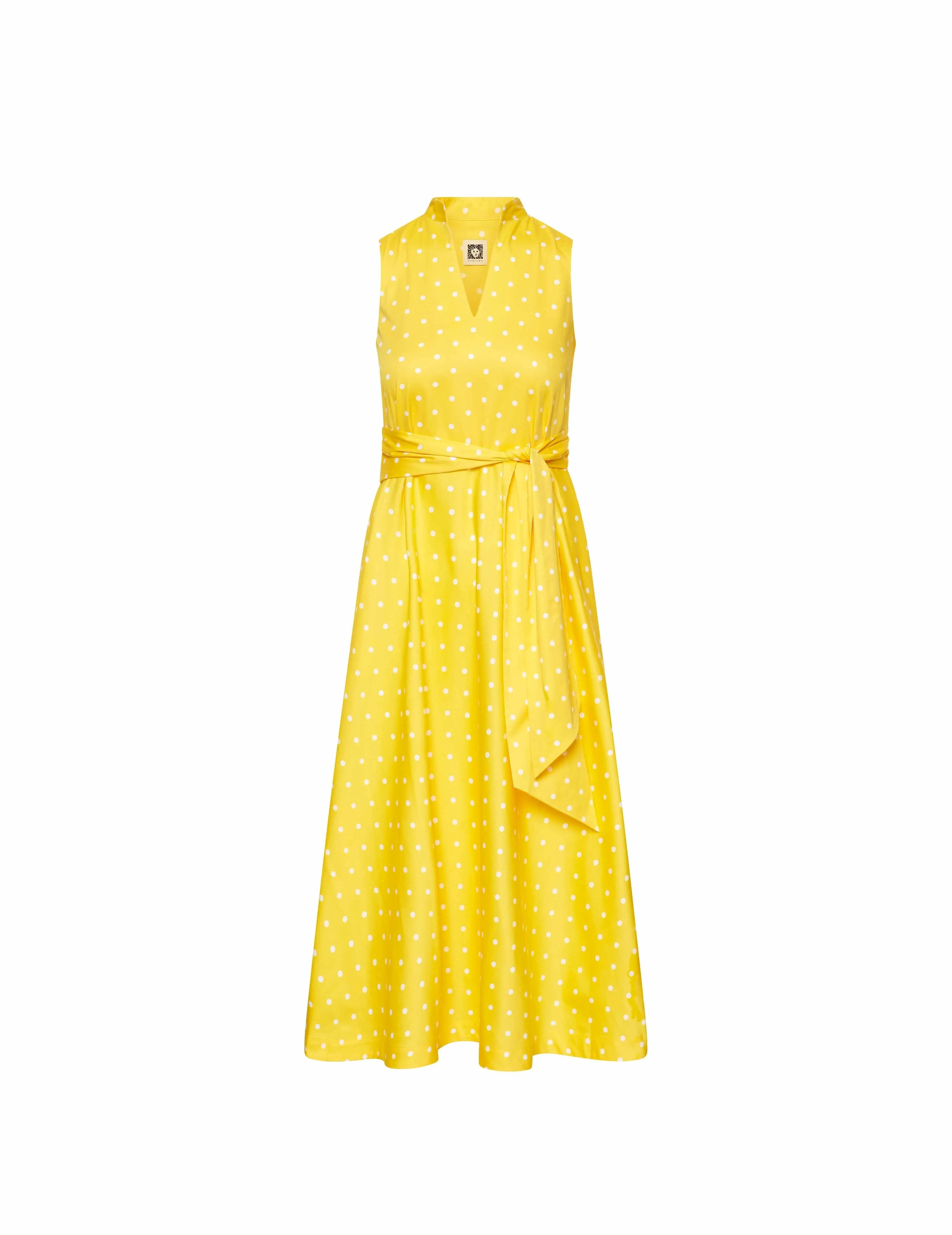 Cotton Midi Dress with Attached Sash- Sale