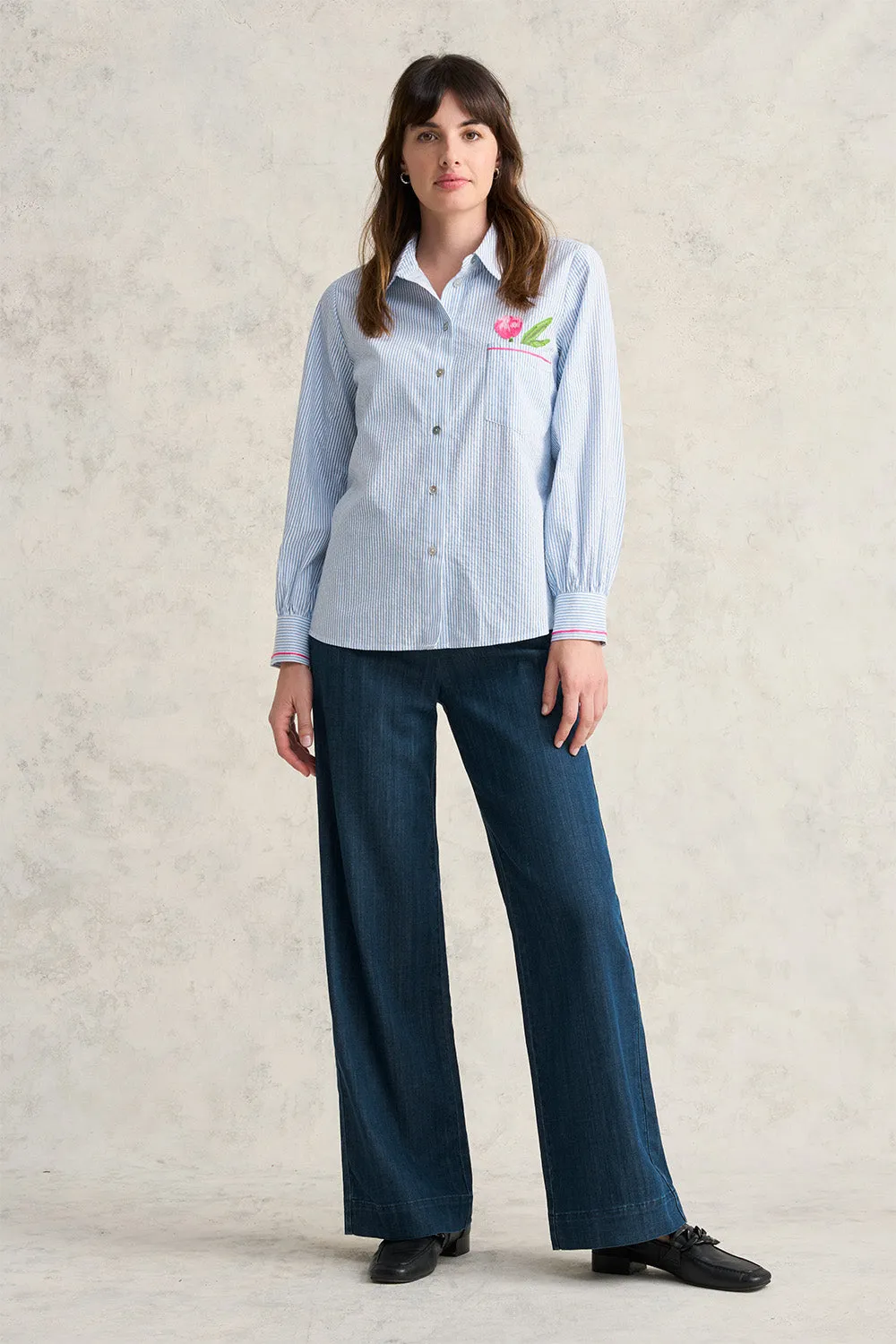 Cotton Seersucker Shirt - Jean