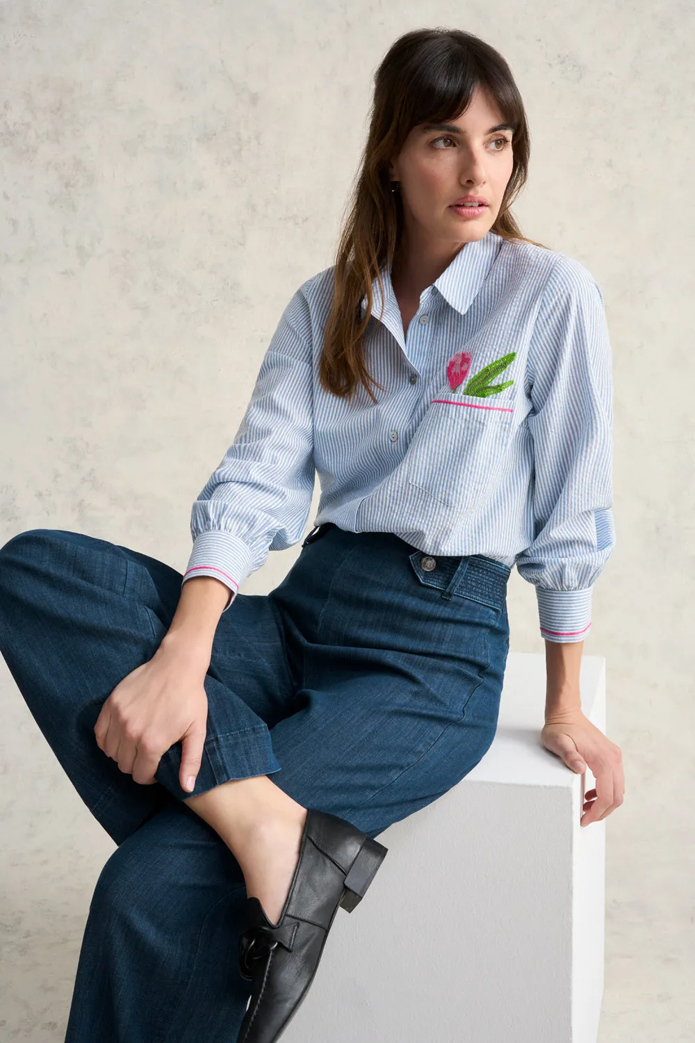 Cotton Seersucker Shirt - Jean