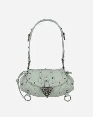 Crackled Leather Shoulder Bag Milkshake Mint