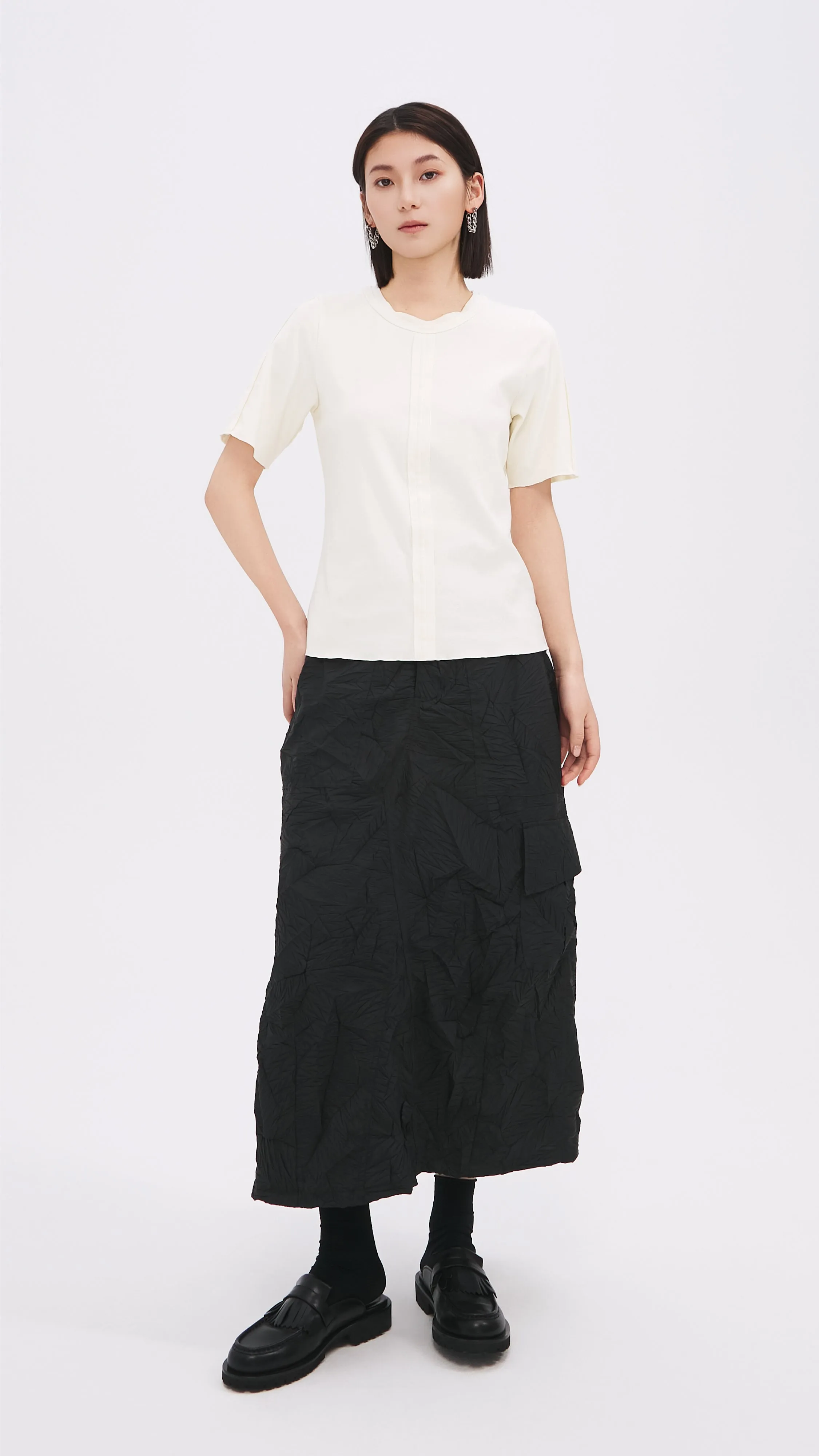 Distort Pleated Military Skirt