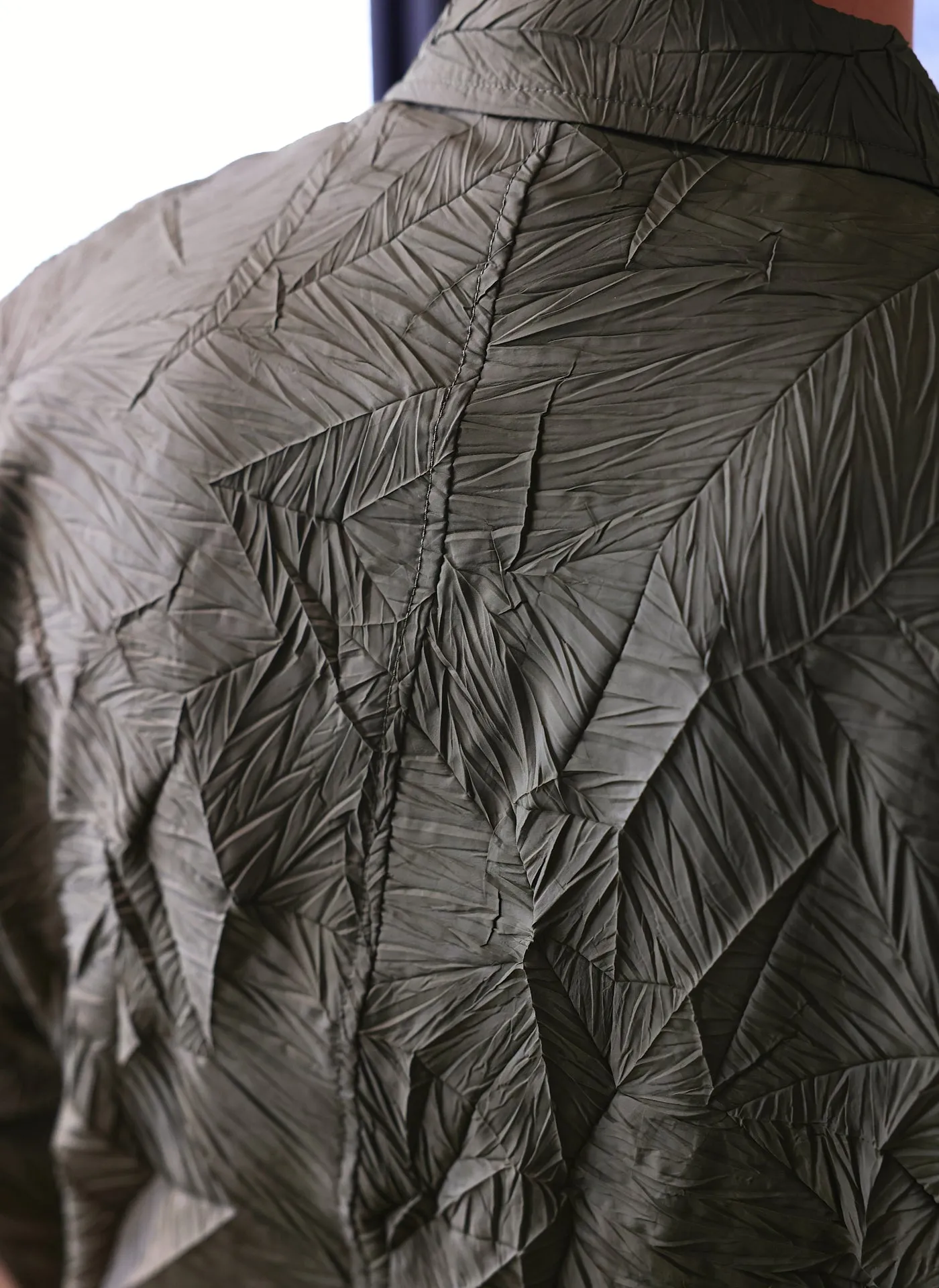 Distort Pleats Polyester Soft Single Breasted Blazer