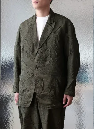 Distort Pleats Polyester Soft Single Breasted Blazer