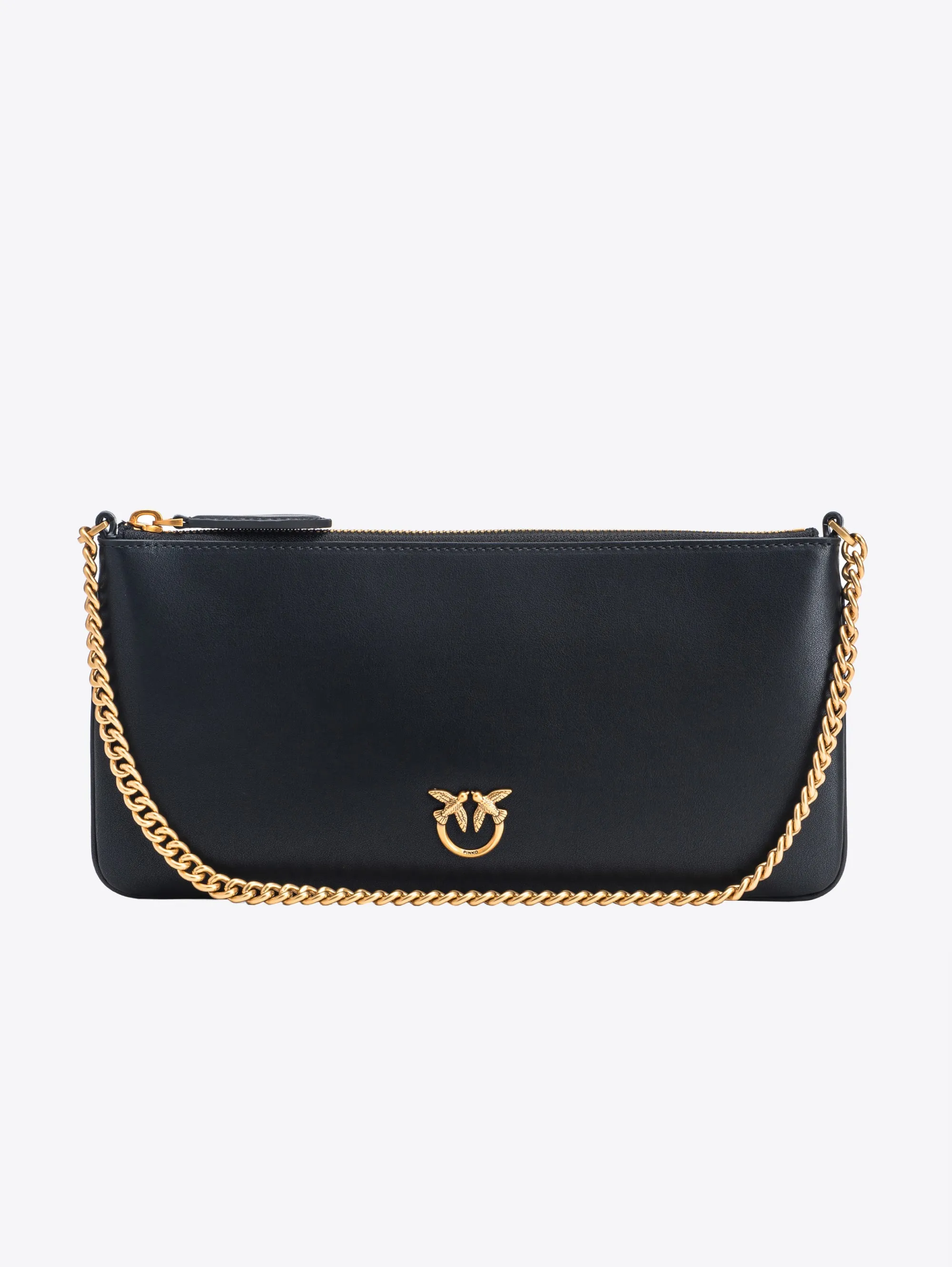 Extended Flat Black Crossbody Bag