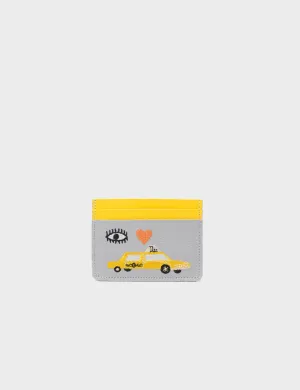 Filium Moonwalk Gray Leather Cardholder - Eye Love New York Embroidery