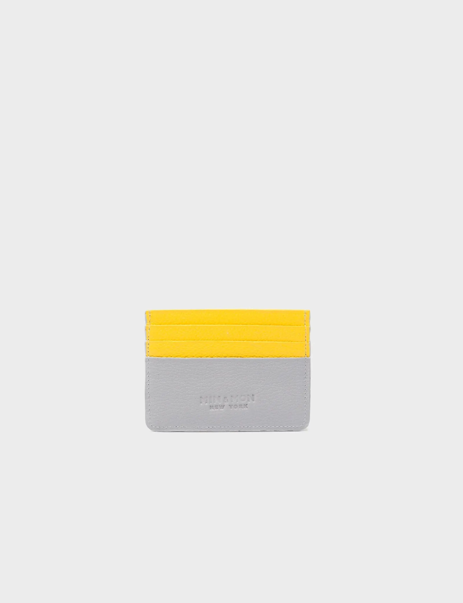 Filium Moonwalk Gray Leather Cardholder - Eye Love New York Embroidery