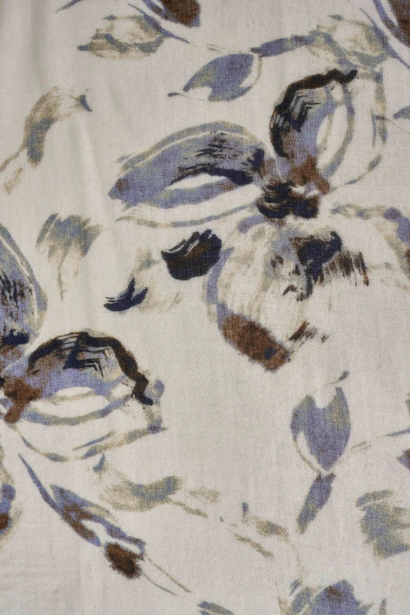 Floral Brush Stroke Wool Scarf - Multicolour