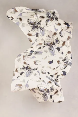 Floral Brush Stroke Wool Scarf - Multicolour
