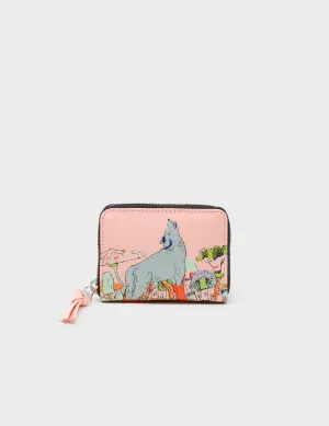 Frodo Rosa Quartz Leather Zip Around Wallet - Woodlands Print