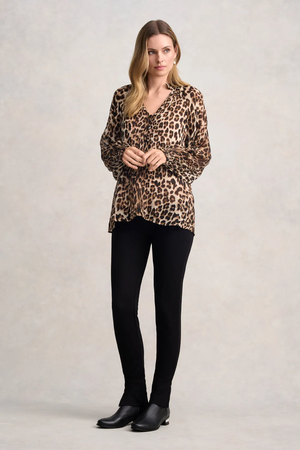 Georgette Blouse - Leopard Print