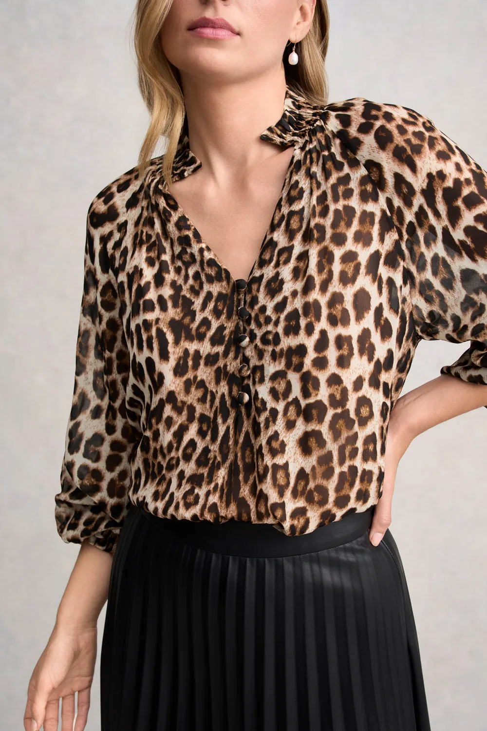 Georgette Blouse - Leopard Print