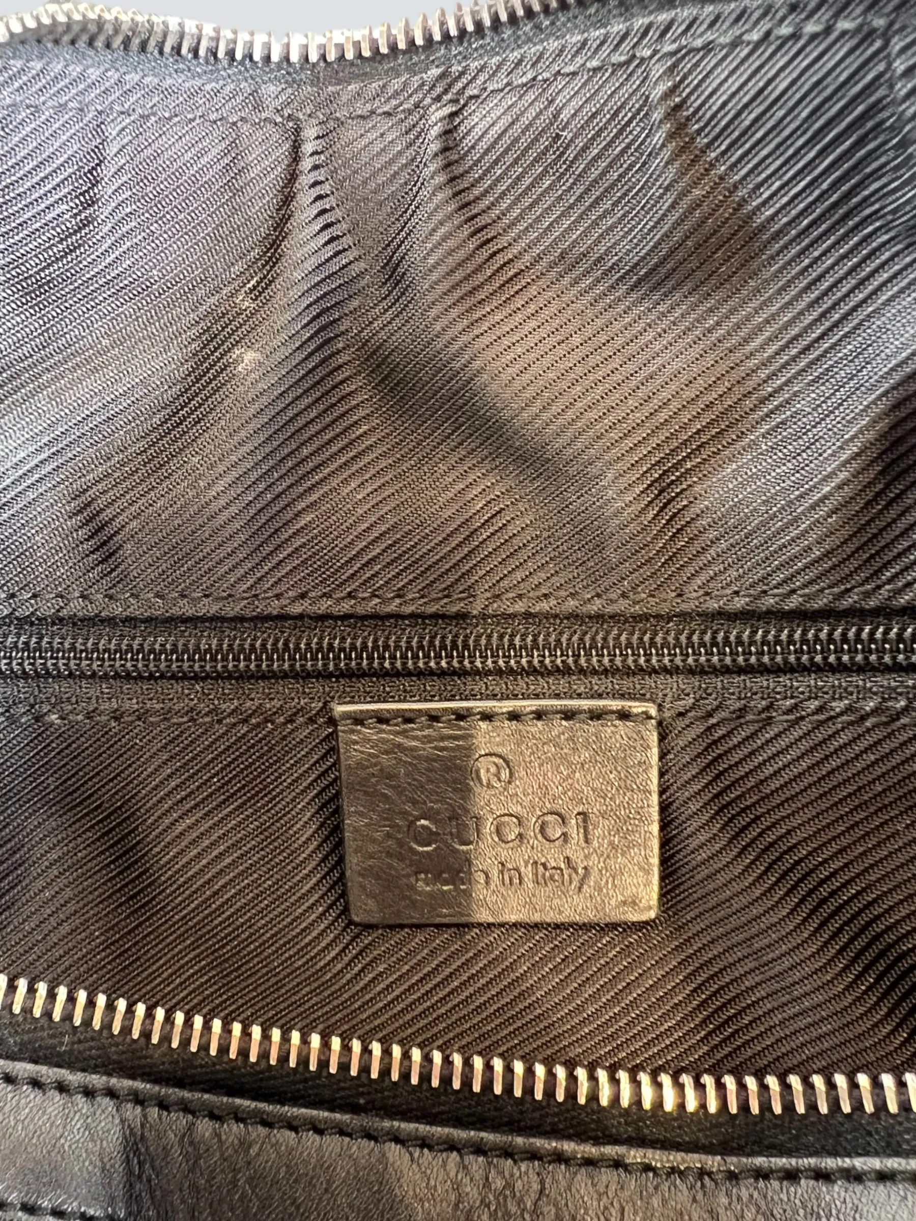 Gucci Black Monogram Canvas & Leather Tote