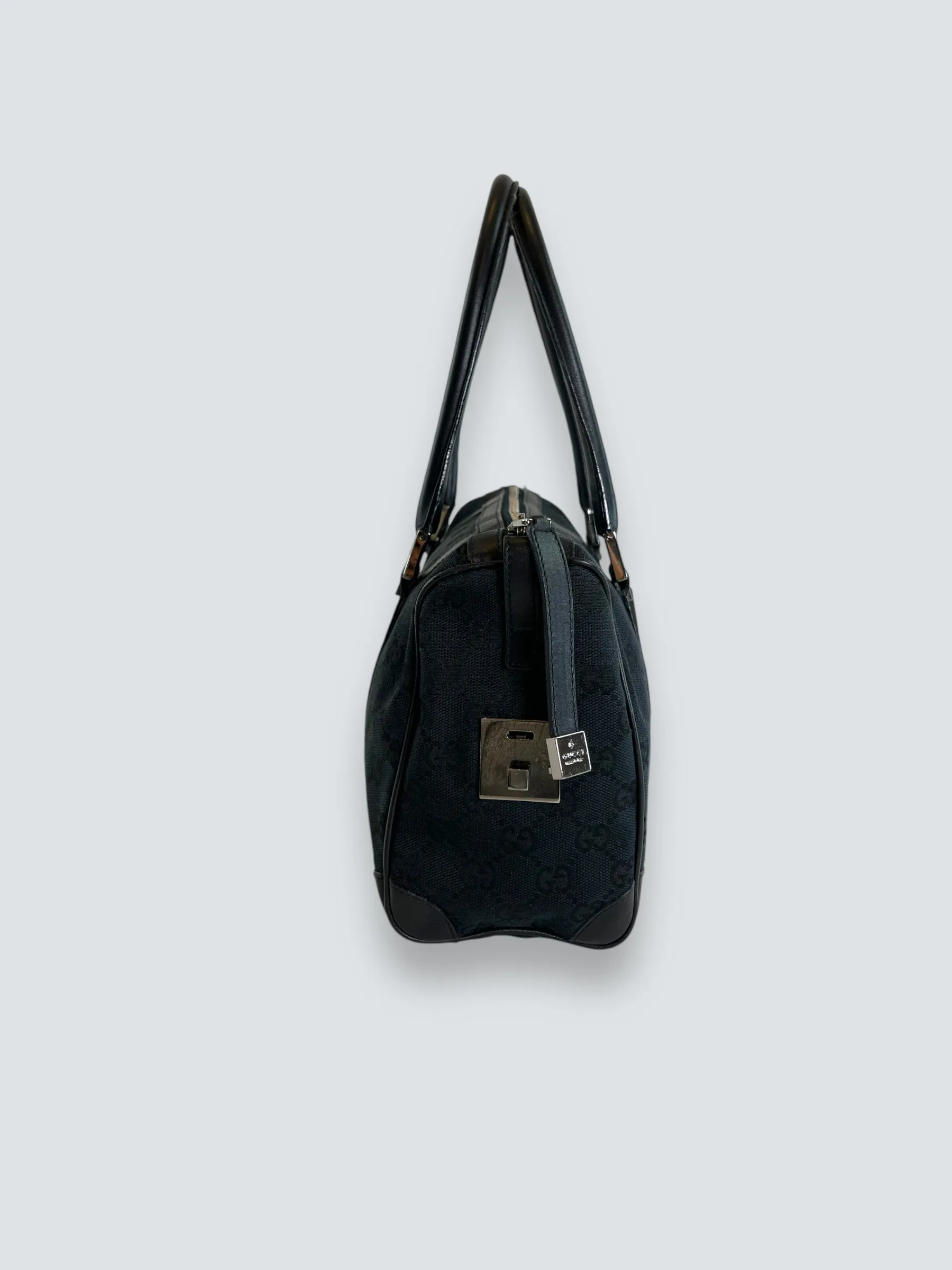 Gucci Black Monogram Canvas & Leather Tote