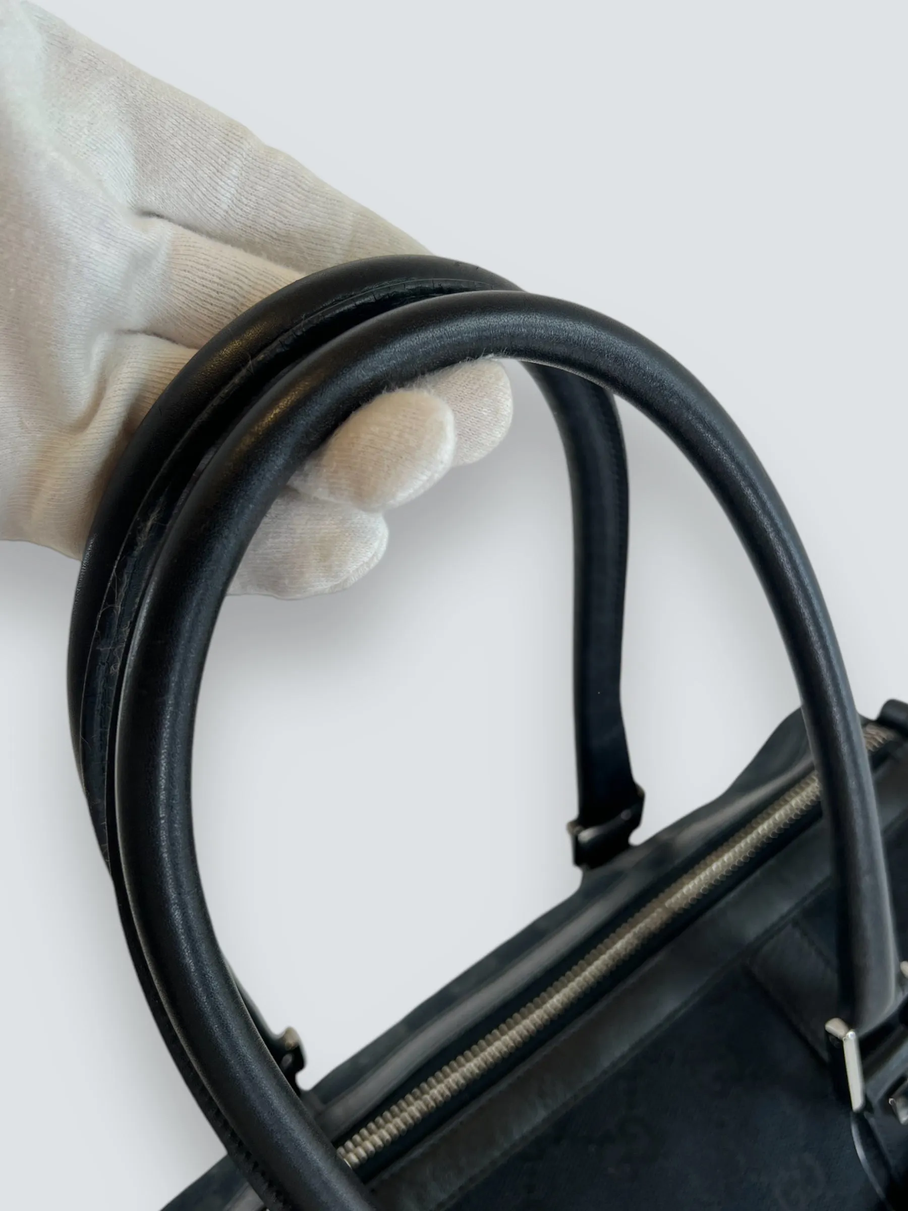 Gucci Black Monogram Canvas & Leather Tote