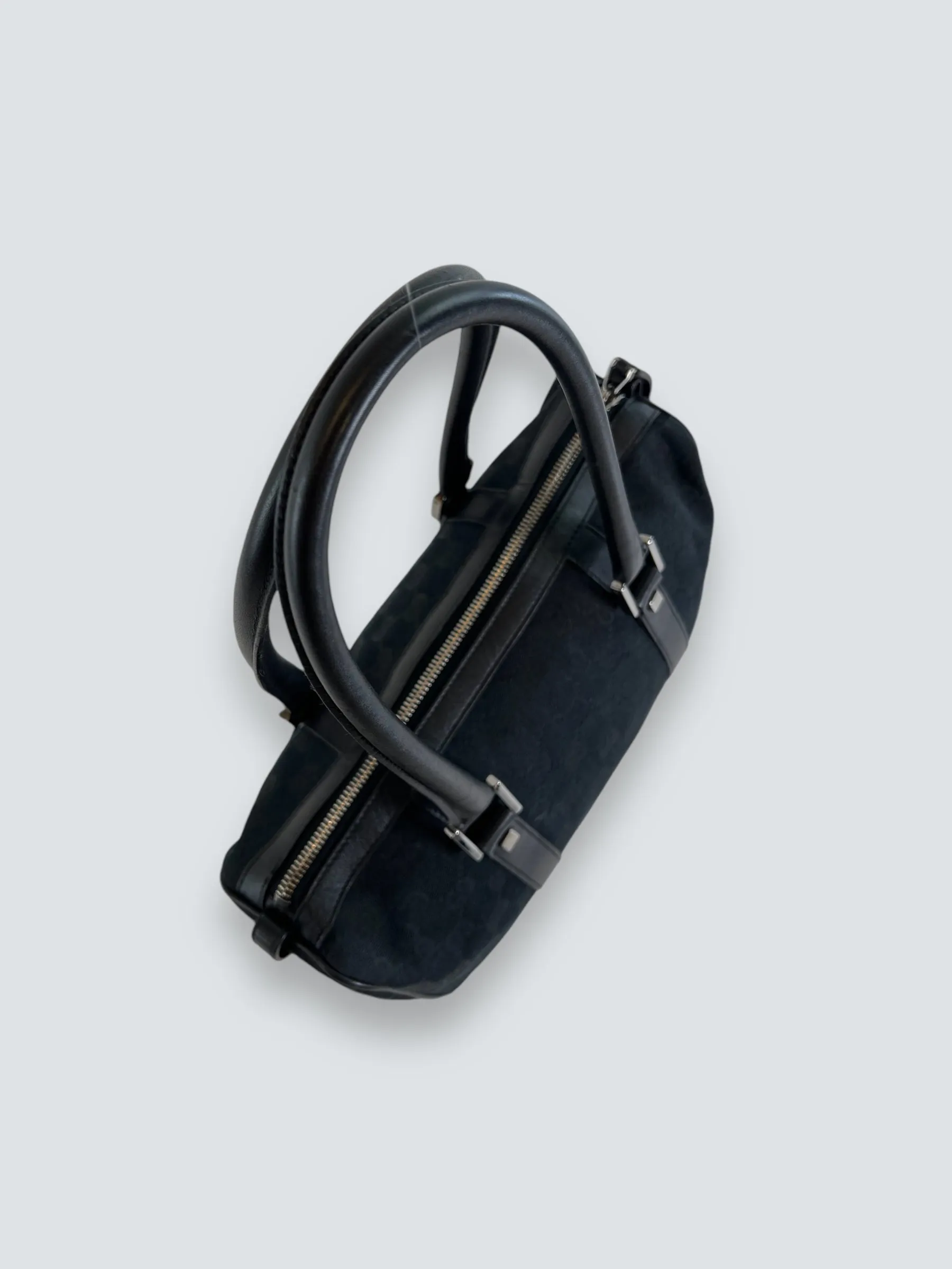 Gucci Black Monogram Canvas & Leather Tote
