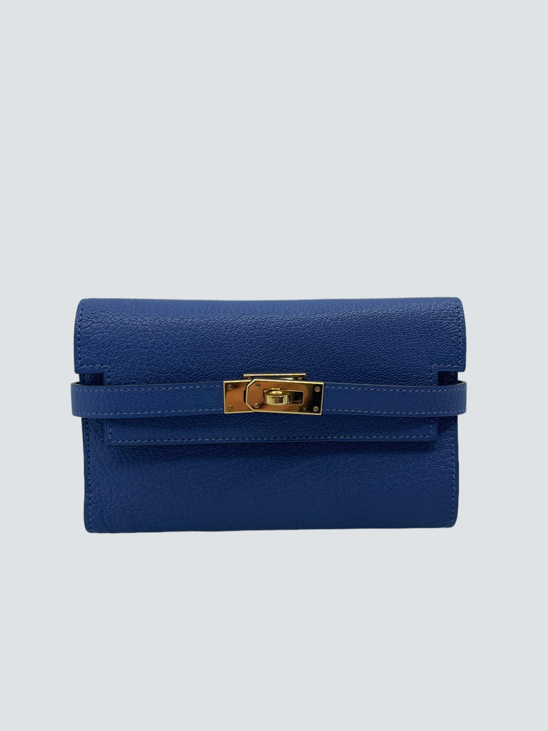 Hermès Blue Mysore Leather Kelly Wallet