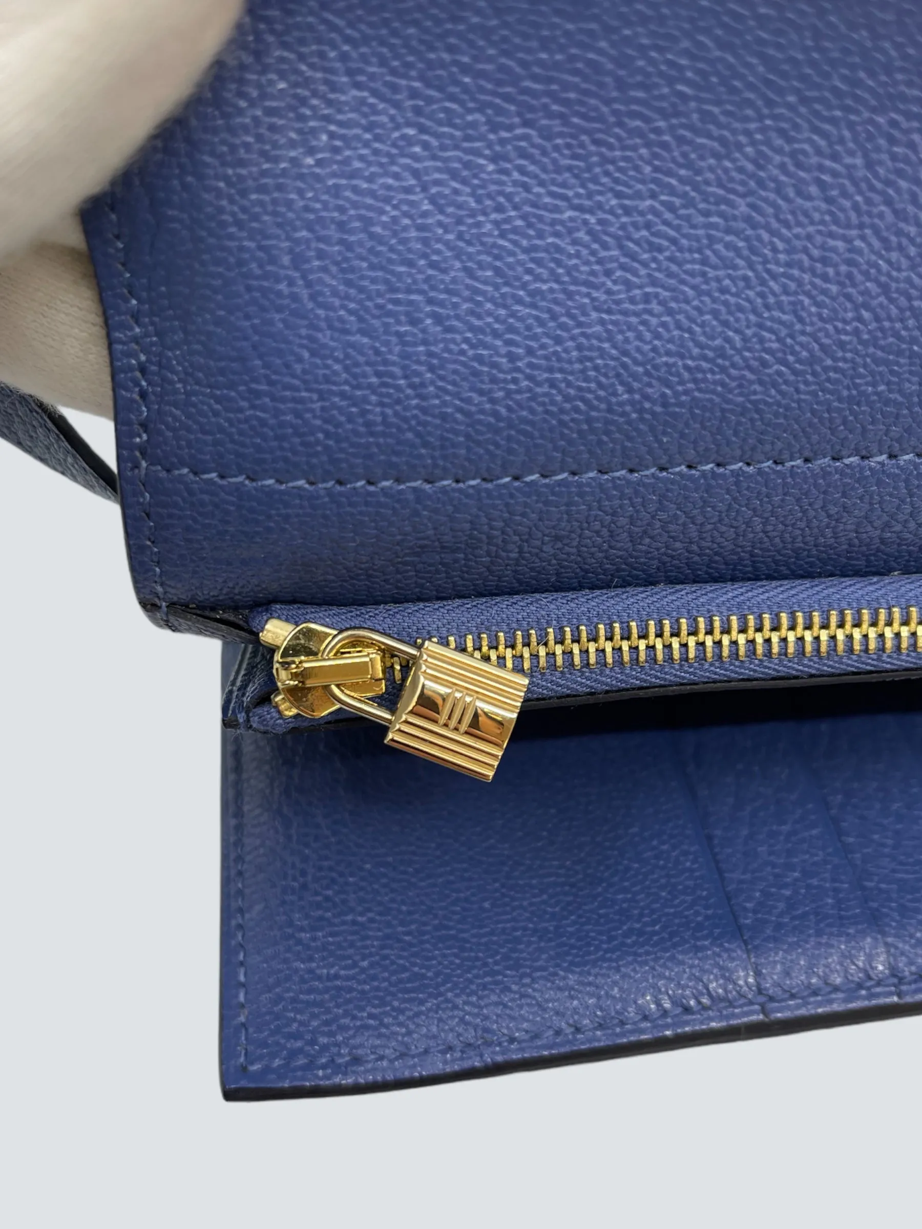 Hermès Blue Mysore Leather Kelly Wallet