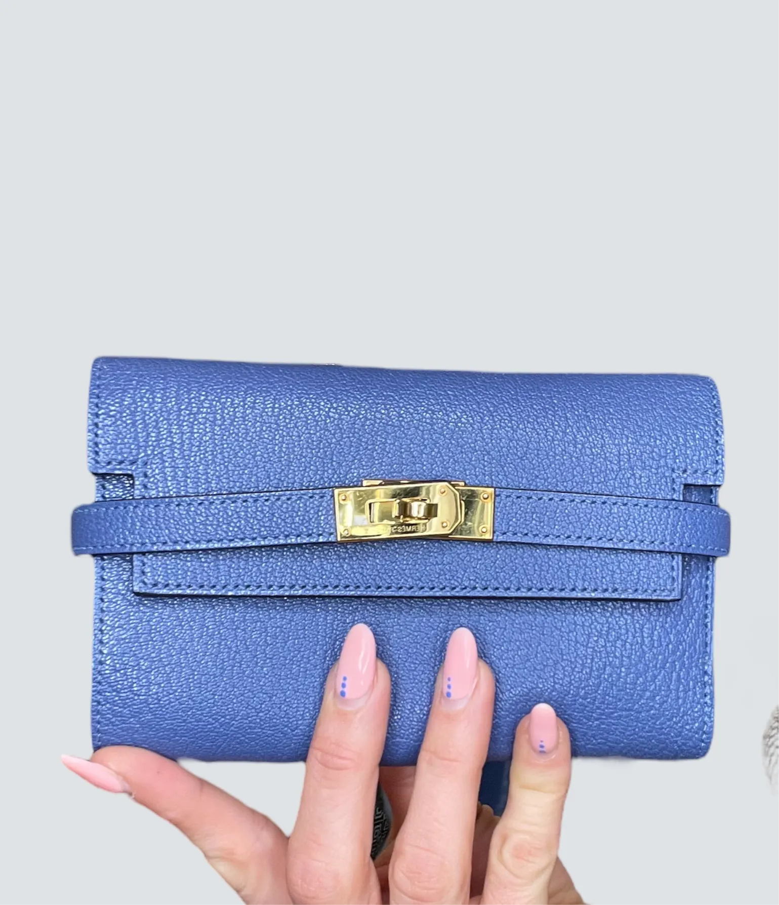 Hermès Blue Mysore Leather Kelly Wallet
