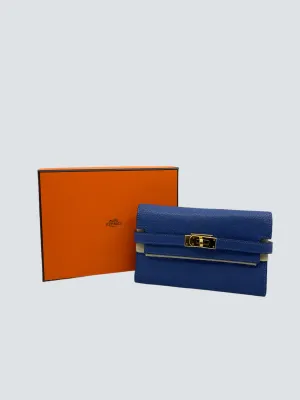 Hermès Blue Mysore Leather Kelly Wallet