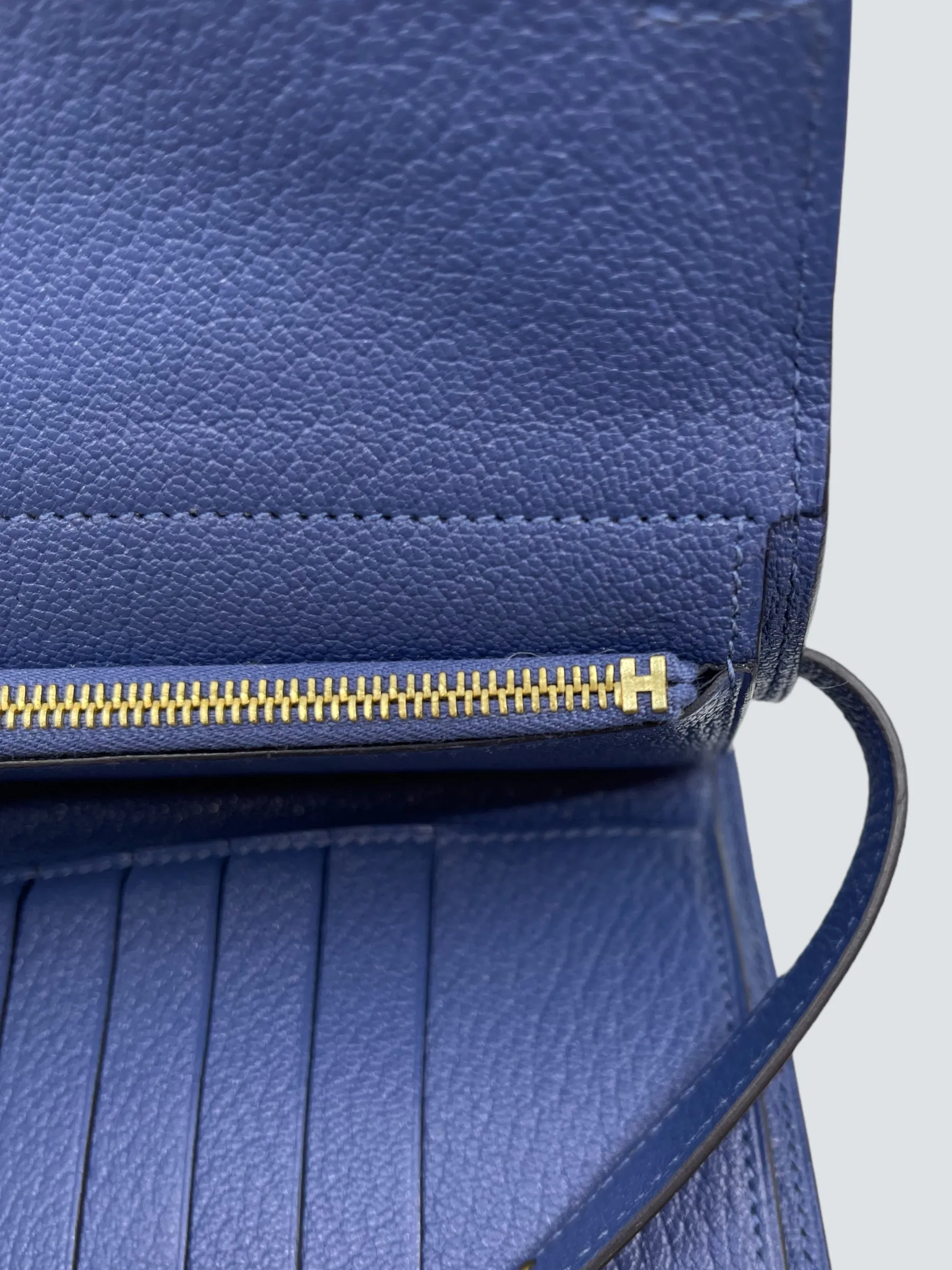 Hermès Blue Mysore Leather Kelly Wallet