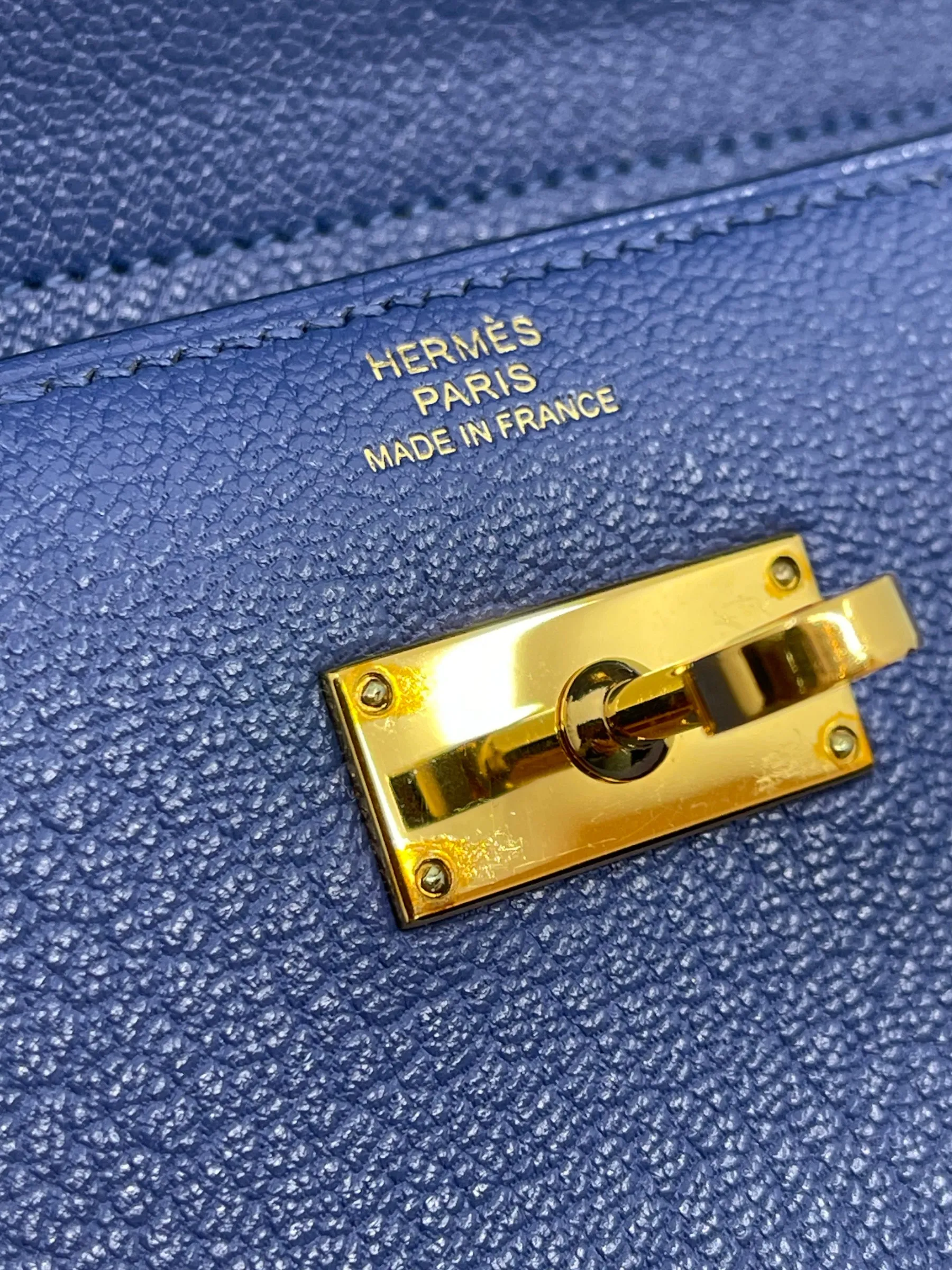 Hermès Blue Mysore Leather Kelly Wallet