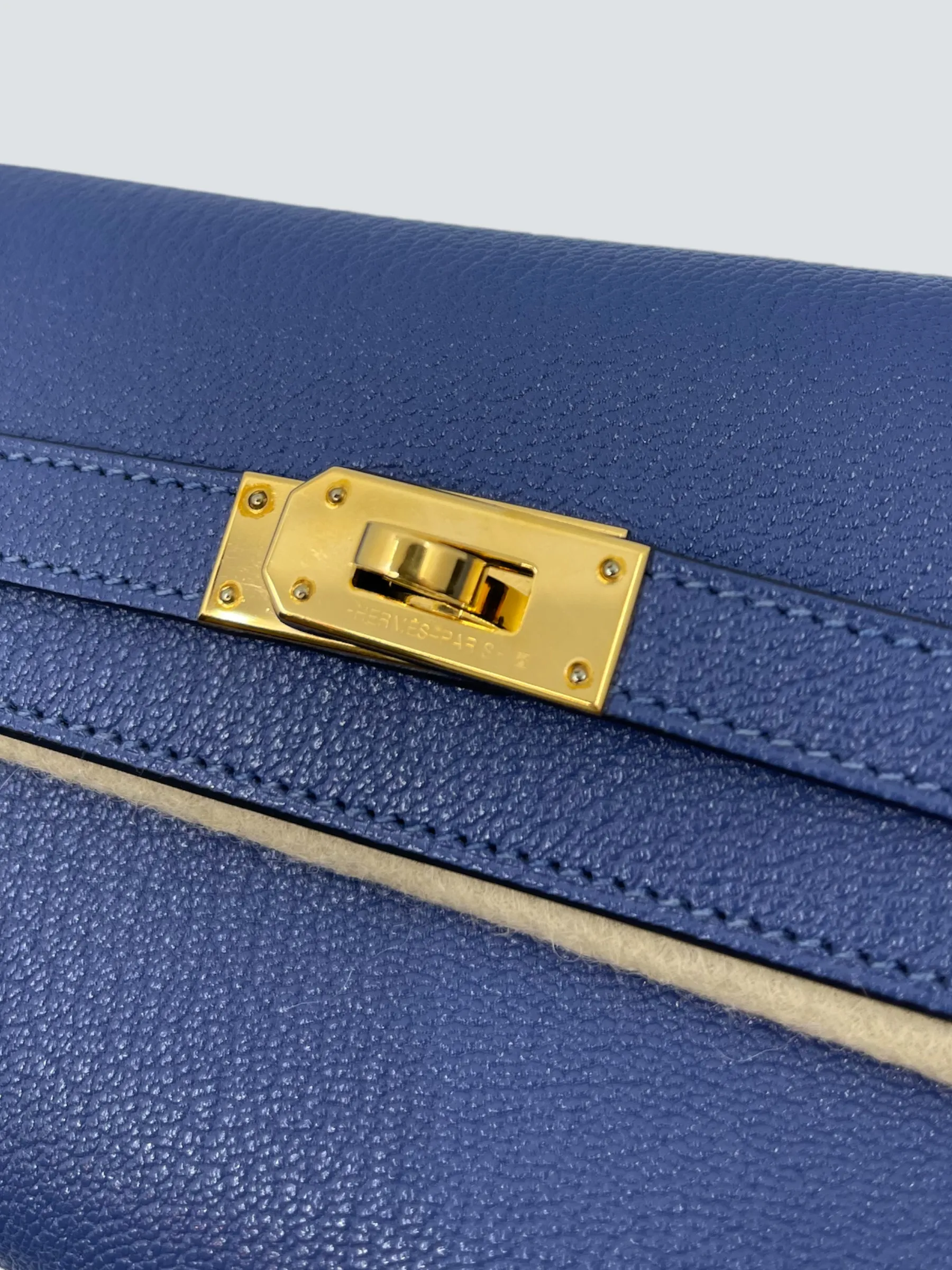 Hermès Blue Mysore Leather Kelly Wallet