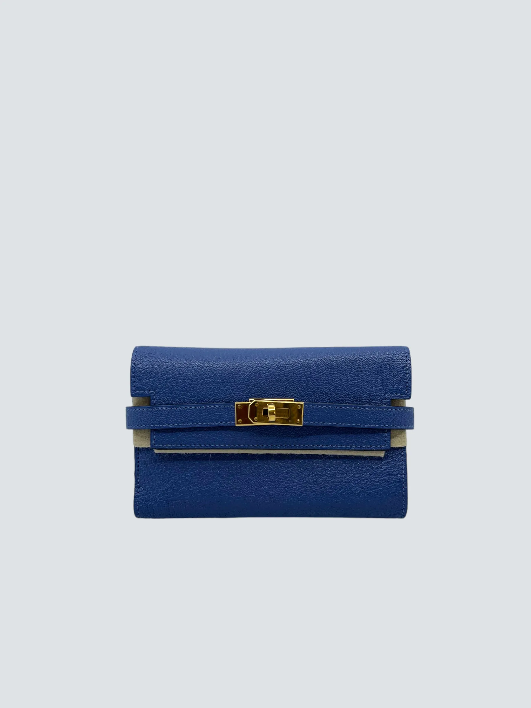Hermès Blue Mysore Leather Kelly Wallet