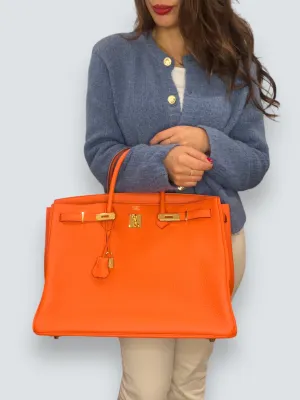 Hermès Classic Orange Togo Leather Birkin 40