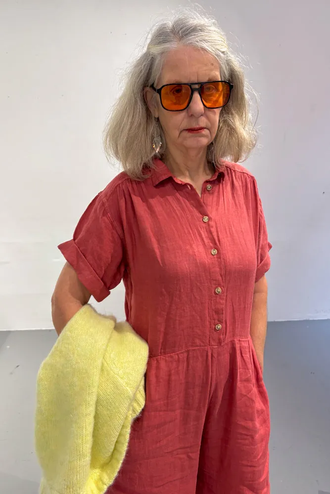 Indi & Cold Sandia Pink Jumpsuit