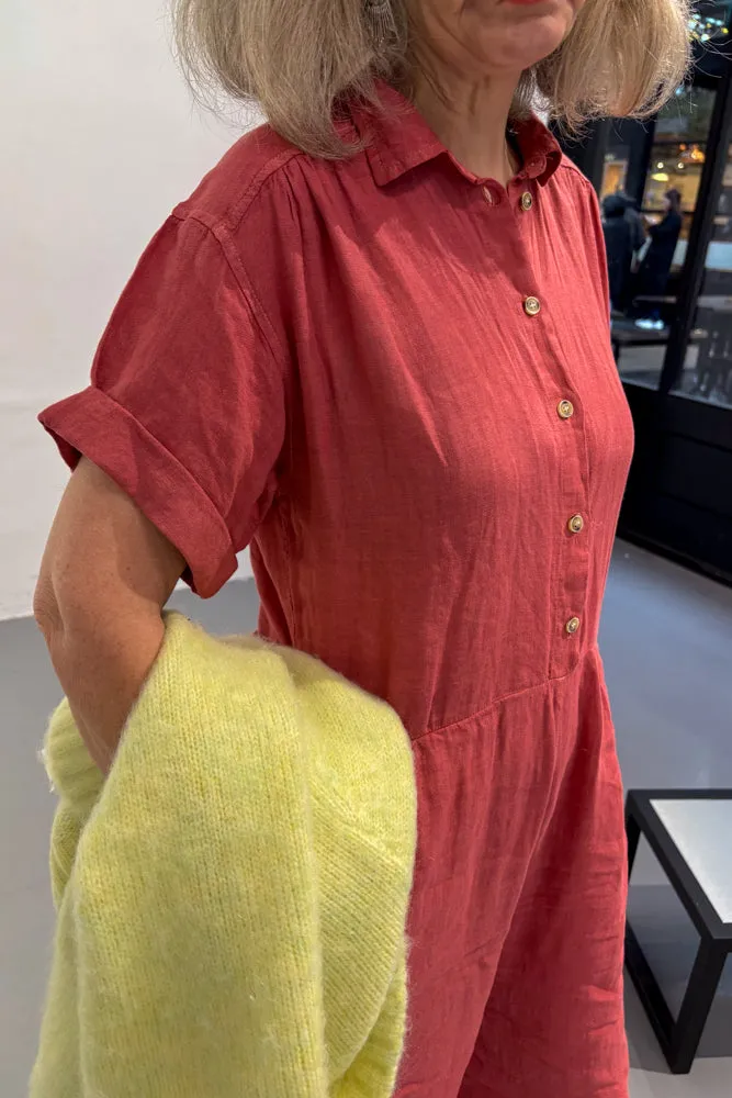 Indi & Cold Sandia Pink Jumpsuit