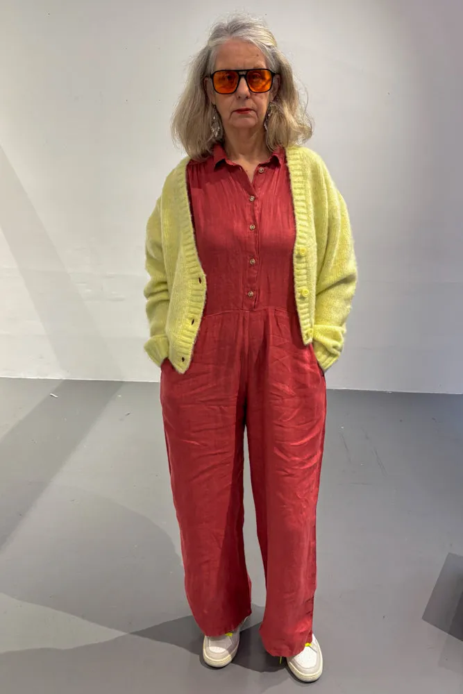 Indi & Cold Sandia Pink Jumpsuit