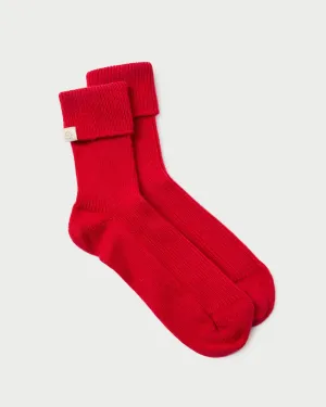 Irene Red Cashmere Socks