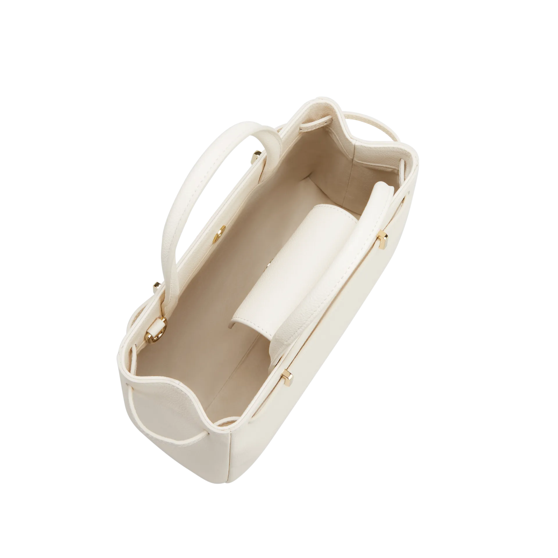 Ivory Leather Book Tote Bag 25