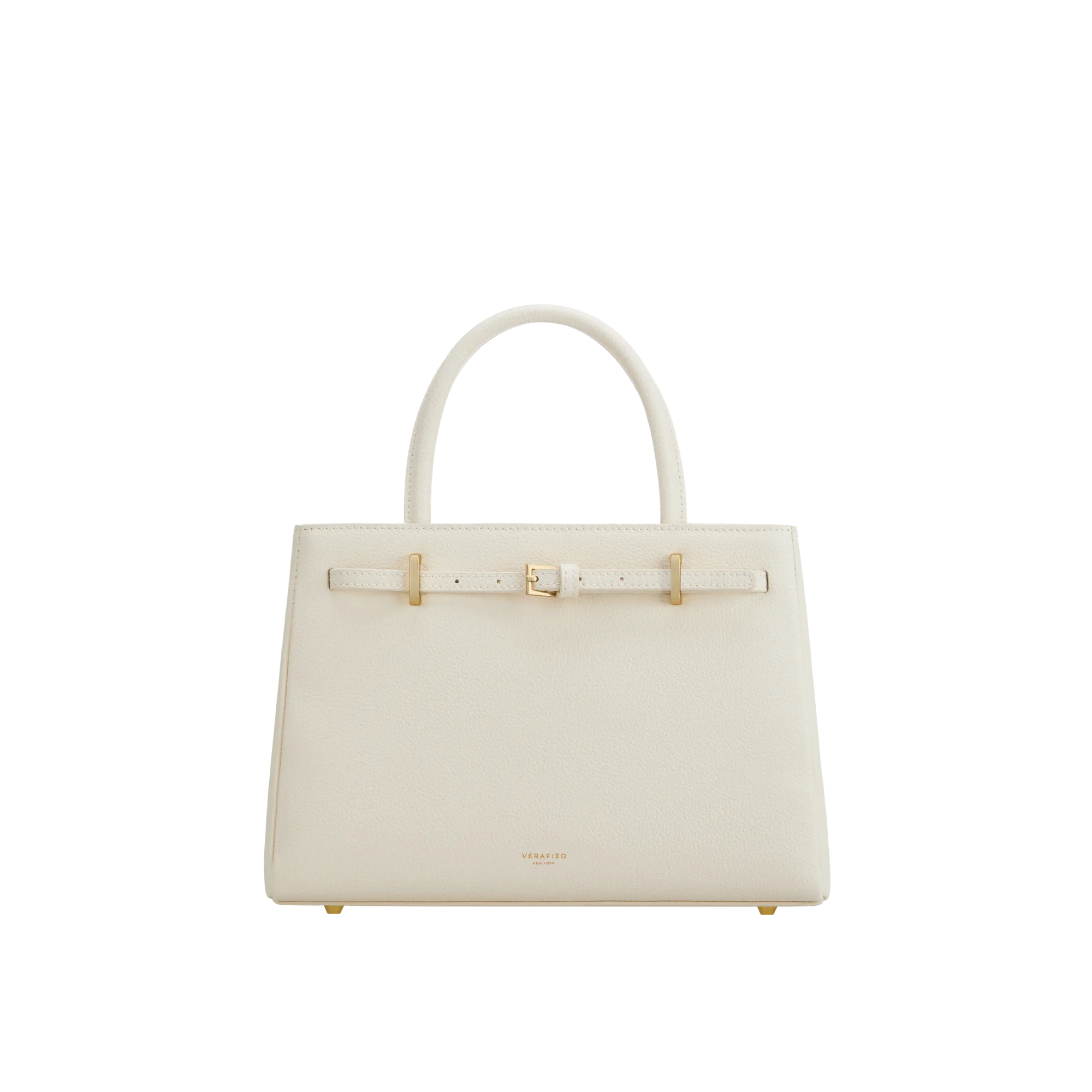 Ivory Leather Book Tote Bag 25